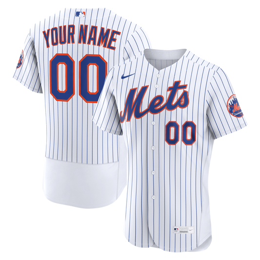 New York Mets Home Custom Jersey - White | Stitched Baseball Jersey TJS1436