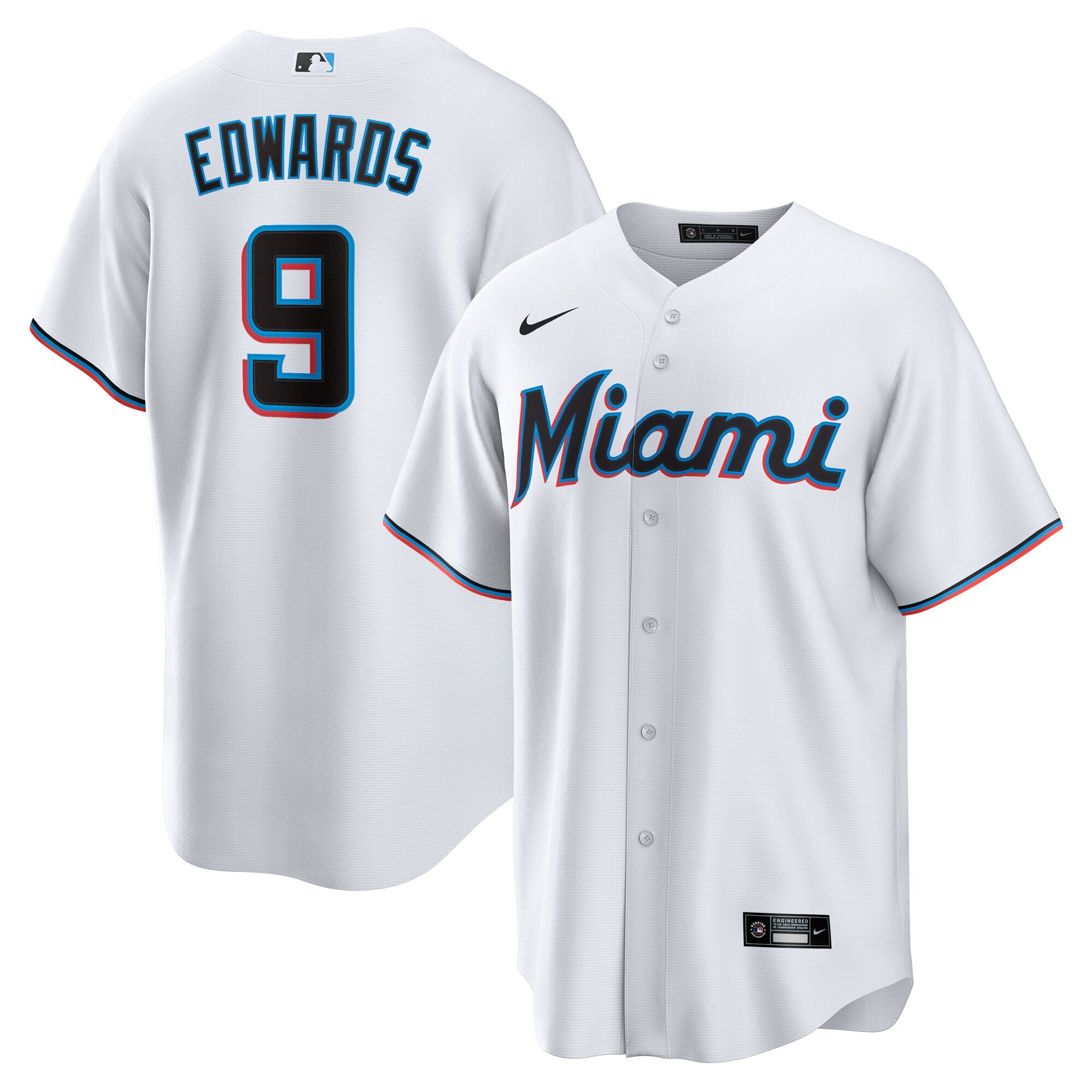 Xavier Edwards Miami Marlins Home Replica Jersey - White | Stitched Baseball Jersey TJS1314