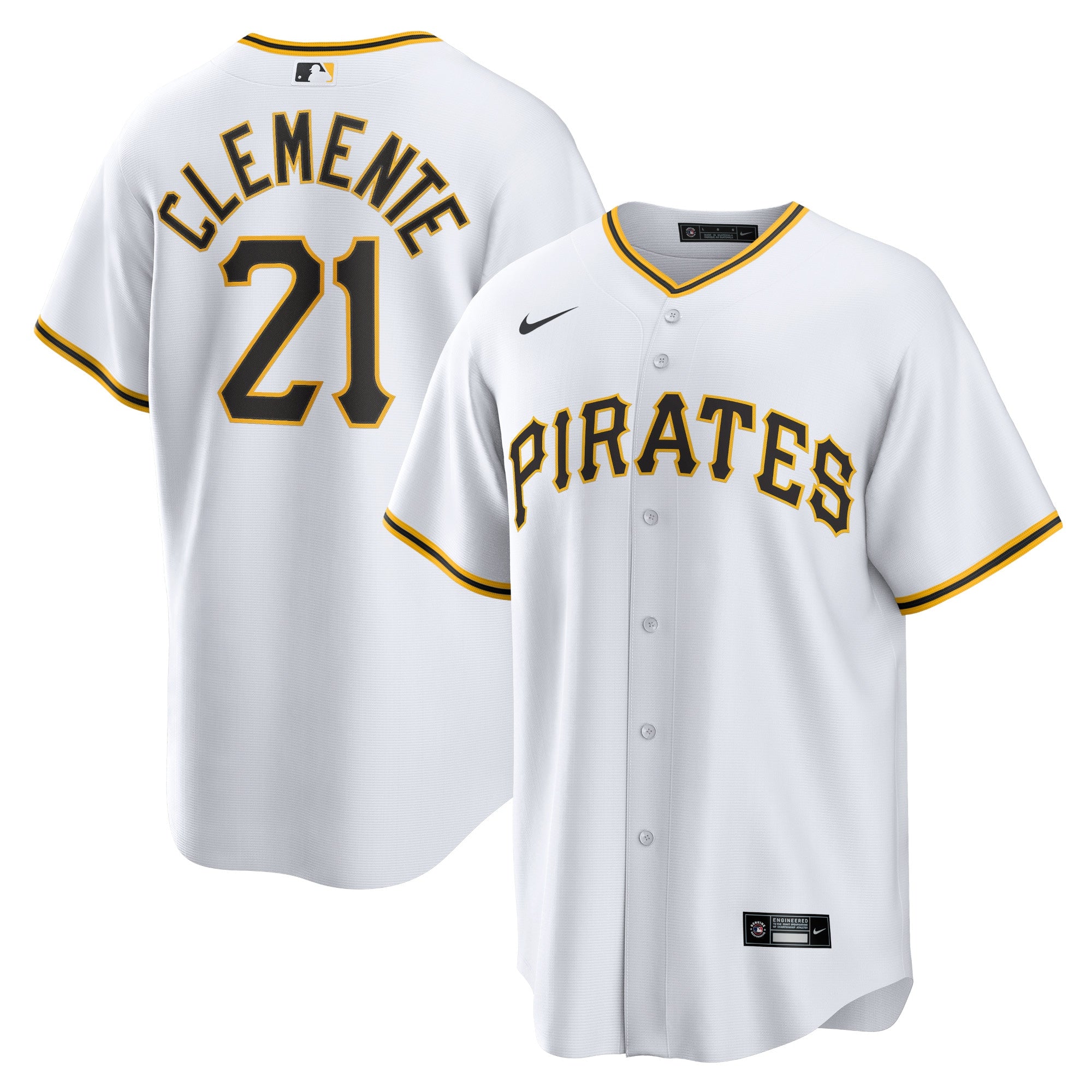 Roberto Clemente Pittsburgh Pirates Home Replica Player Name Jersey - White | Stitched Baseball Jersey TJS1340