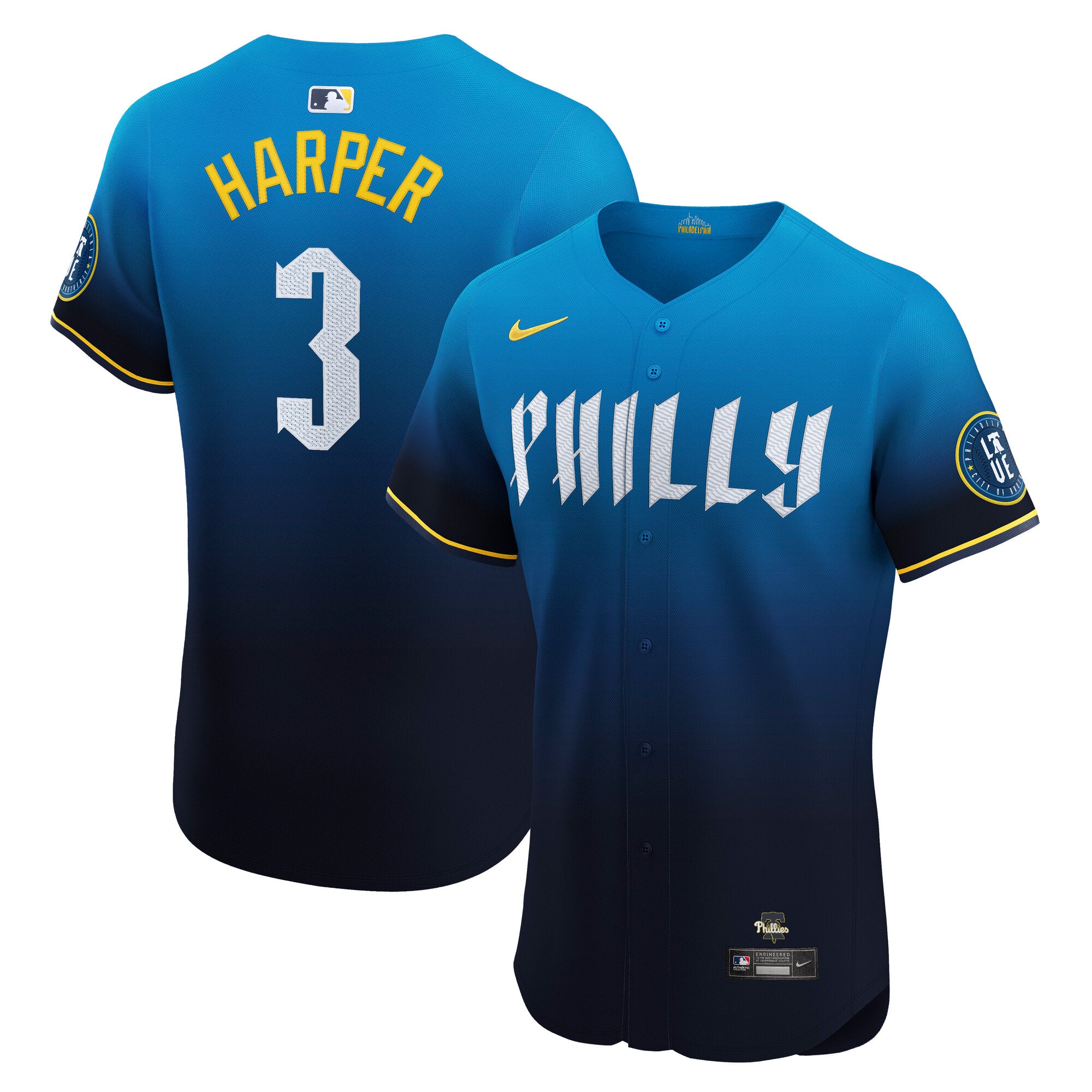 Bryce Harper Philadelphia Phillies City Connect Elite Jersey - Navy | Stitched Baseball Jersey TJS1496