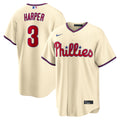 Bryce Harper Philadelphia Phillies Alternate Replica Jersey - Cream | Stitched Baseball Jersey TJS1501