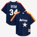 Nolan Ryan Houston Astros M & N Batting Practice Jersey - Navy | Stitched Baseball Jersey TJS1302