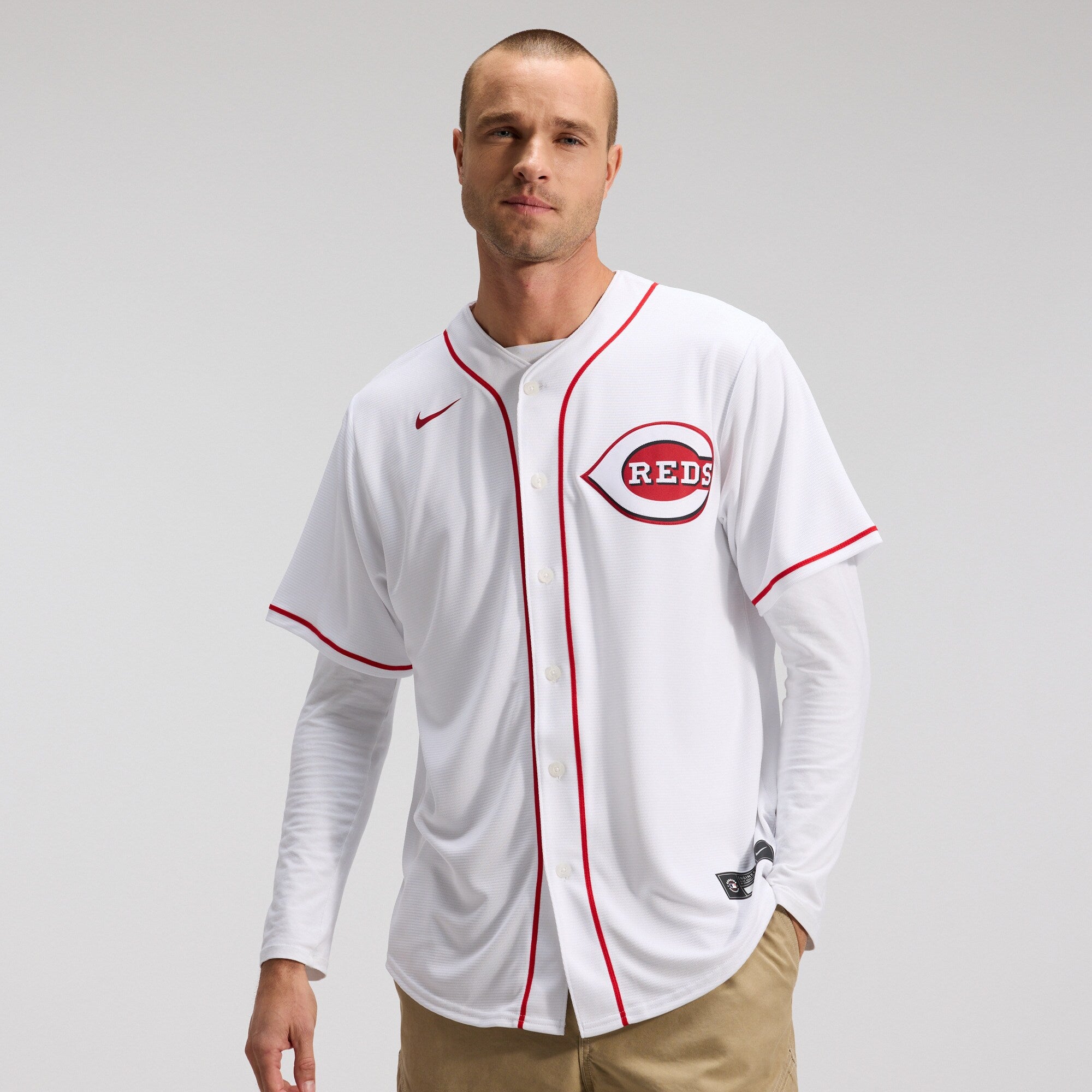 Cincinnati Reds Home Replica Team Jersey - White | Stitched Baseball Jersey TJS1414