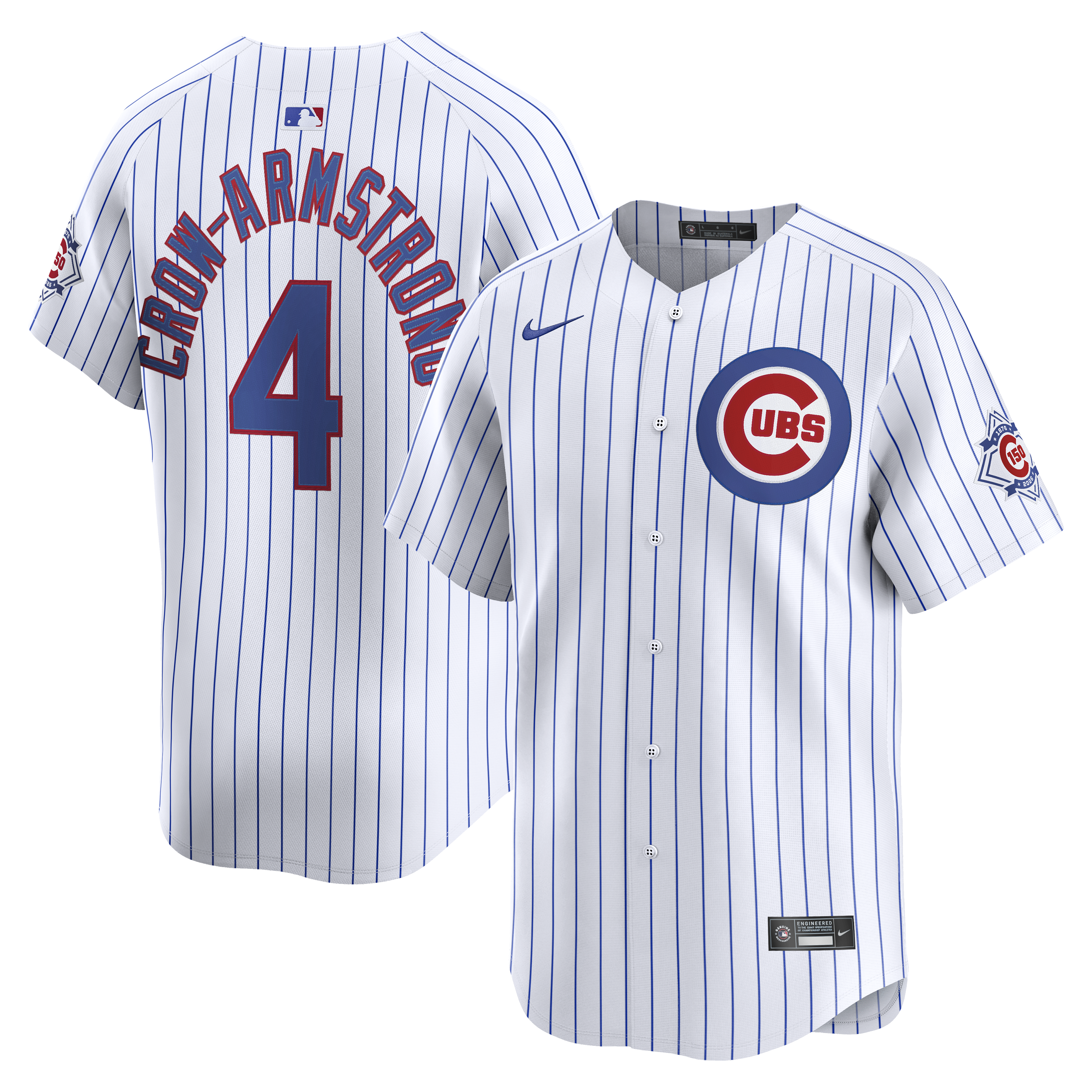 Pete Crow-Armstrong Chicago Cubs 150th Anniversary Limited Jersey - White | Stitched Baseball Jersey TJS1400