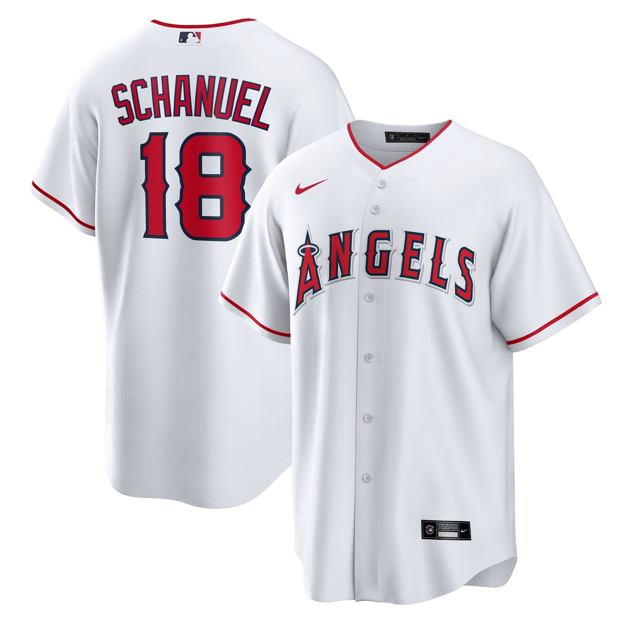 Nolan Schanuel Los Angeles Angels Home Replica Jersey - White | Stitched Baseball Jersey TJS1538