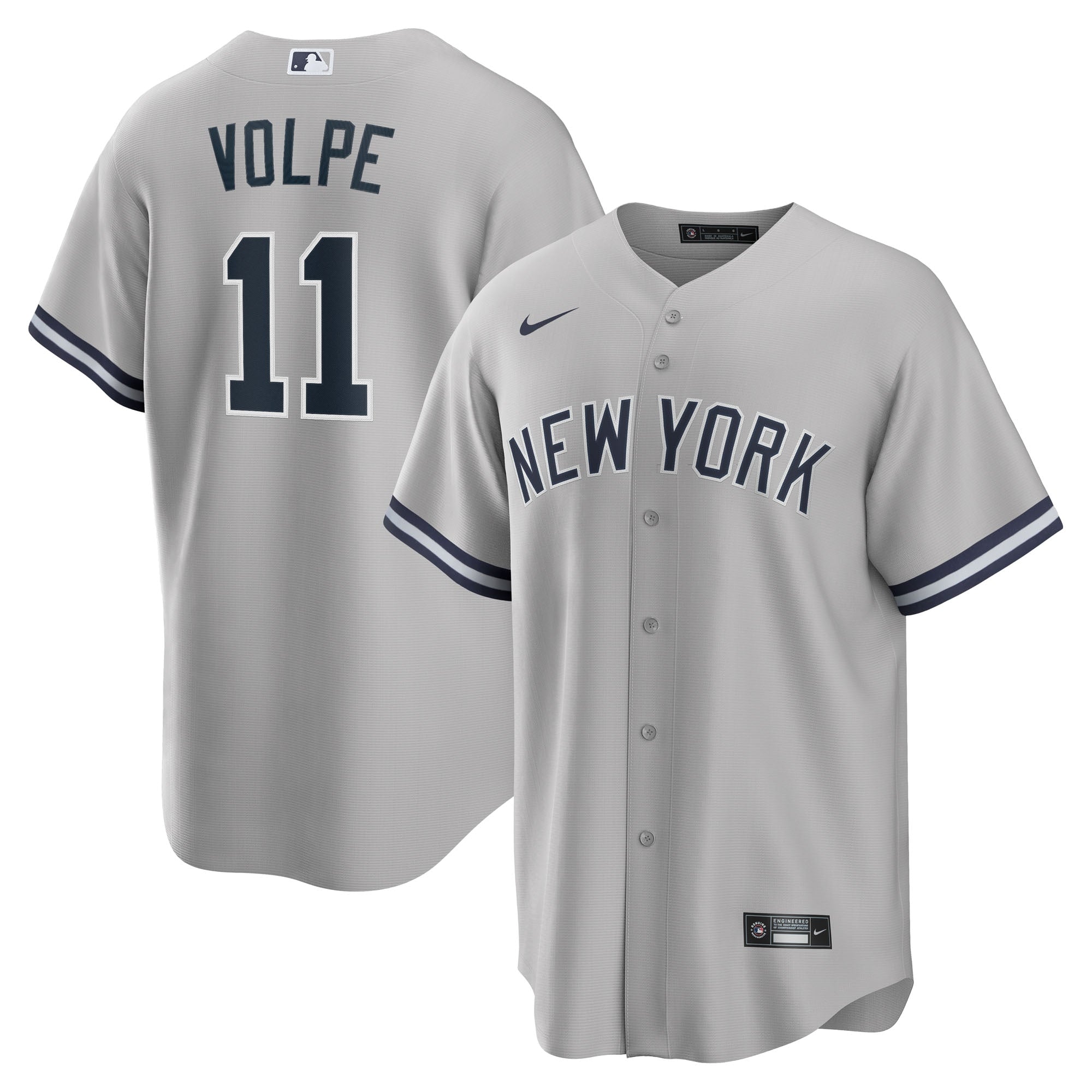 Anthony Volpe New York Yankees Road Replica Jersey - Gray | Stitched Baseball Jersey TJS1506