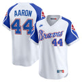 Hank Aaron Atlanta Braves Throwback Cooperstown Collection Limited Jersey - White | Stitched Baseball Jersey TJS1346