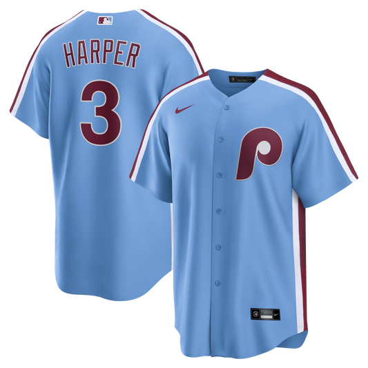 Bryce Harper Philadelphia Phillies Alternate Replica Jersey - Light Blue | Stitched Baseball Jersey TJS1527