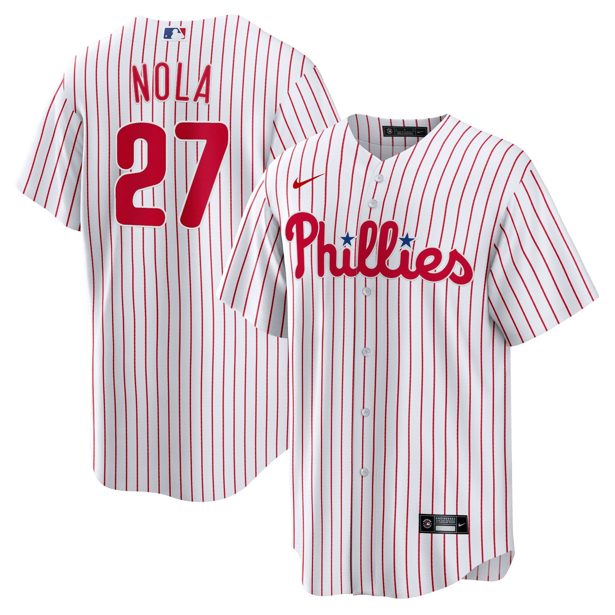 Aaron Nola Philadelphia Phillies Home Replica Player Name Jersey - White | Stitched Baseball Jersey TJS1393