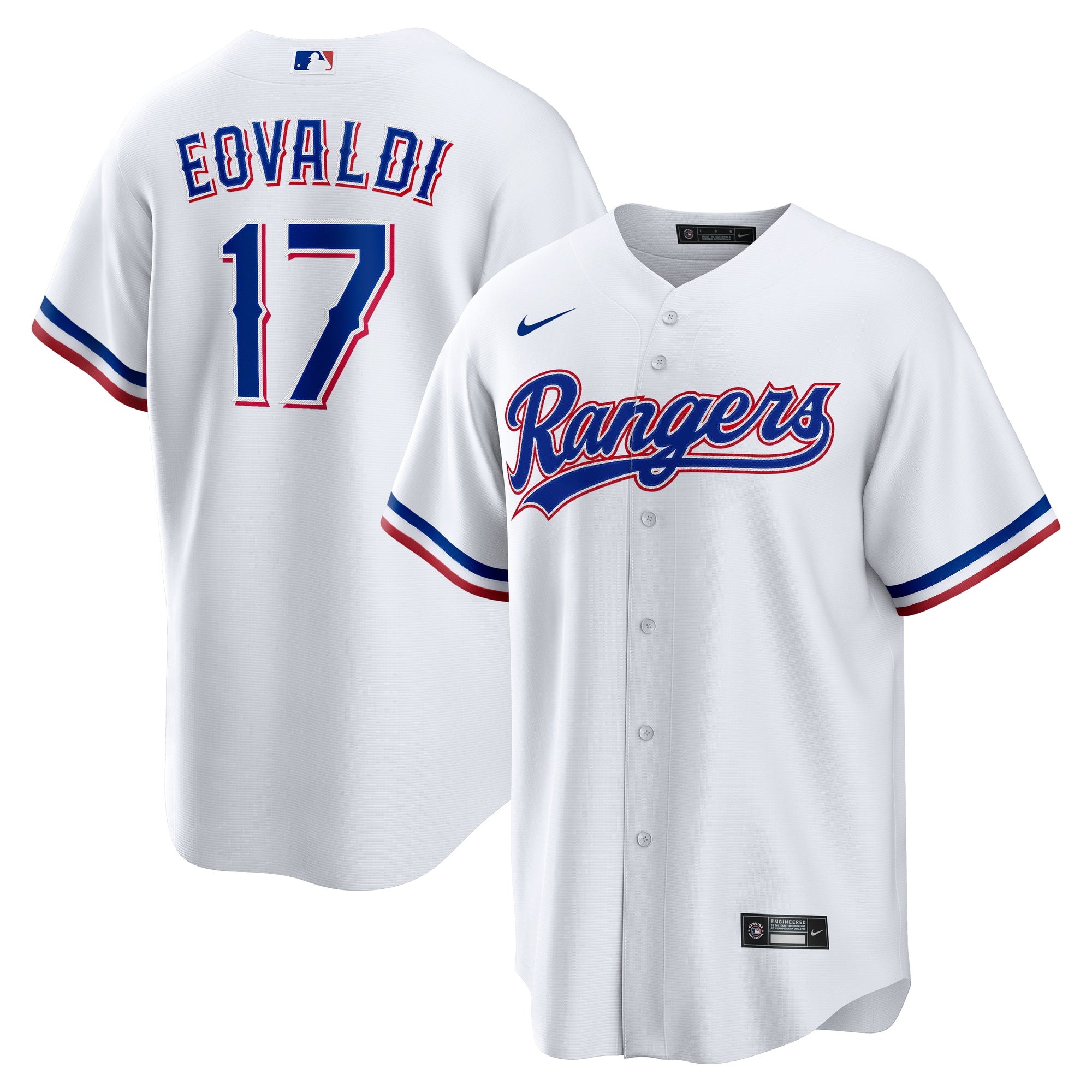 Nathan Eovaldi Texas Rangers Home Replica Player Jersey - White | Stitched Baseball Jersey TJS1526