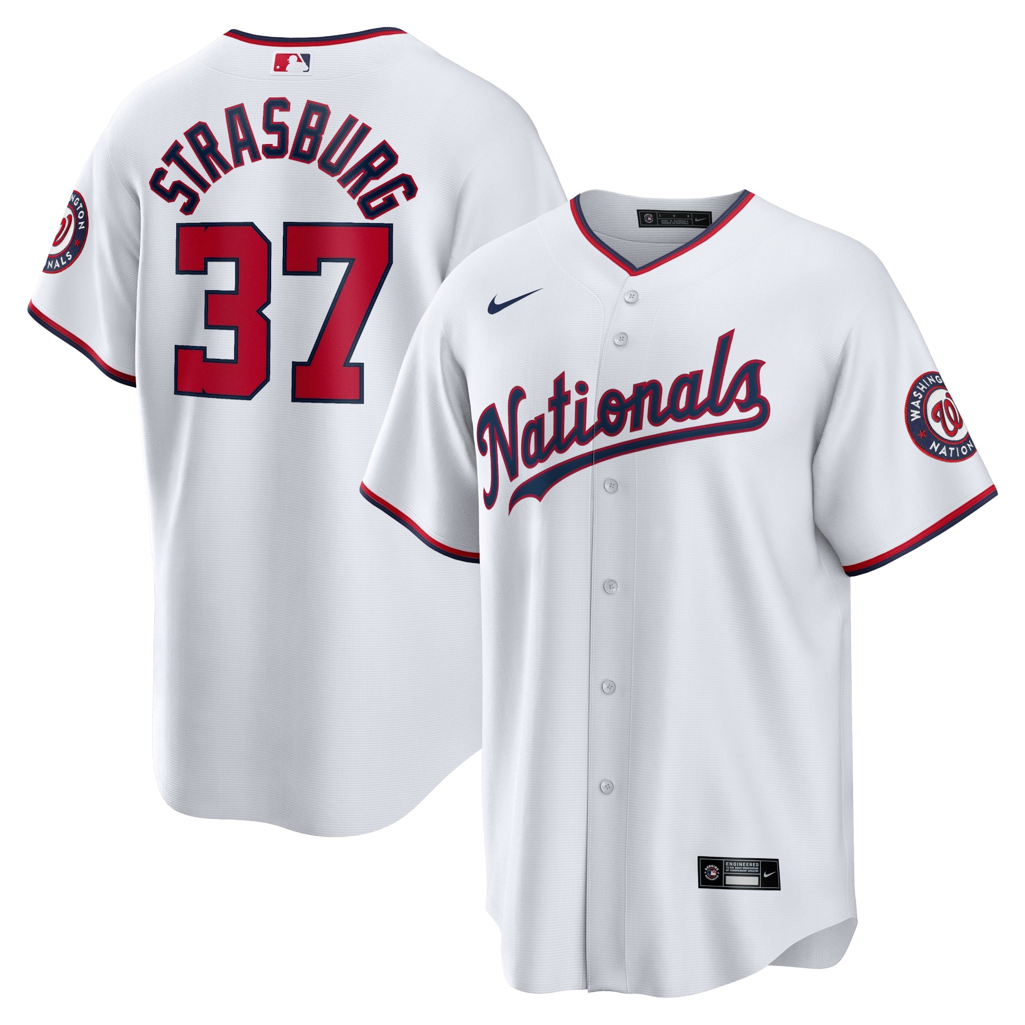 Stephen Strasburg Washington Nationals Home Replica Jersey - White | Stitched Baseball Jersey TJS1553