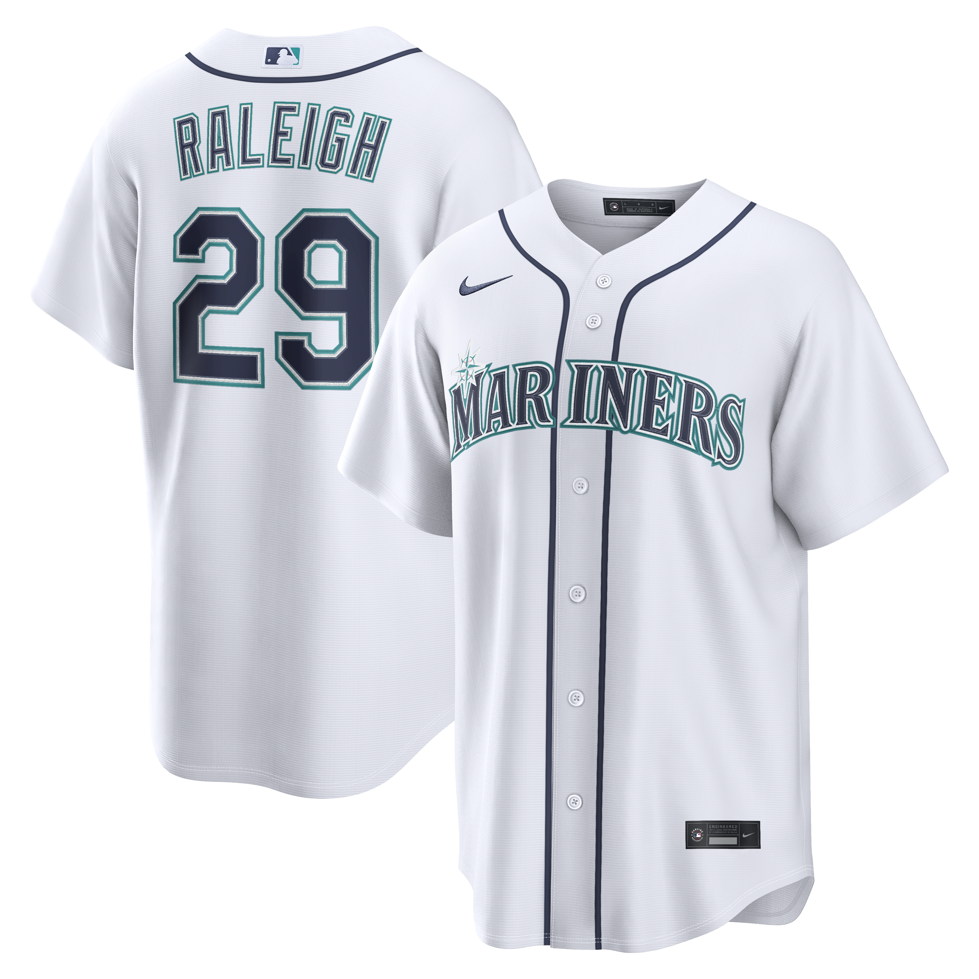 Cal Raleigh Seattle Mariners Home Replica Jersey - White | Stitched Baseball Jersey TJS1430