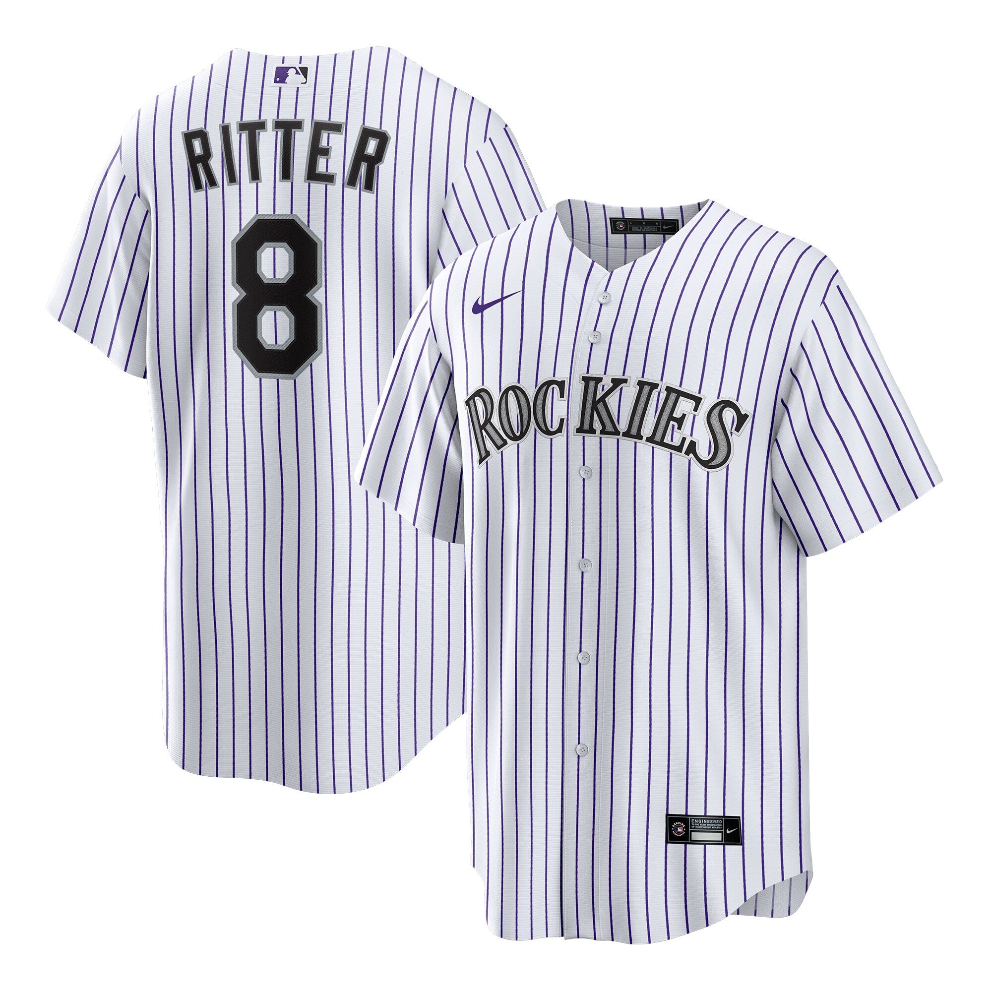 Ryan Ritter Colorado Rockies Home Replica Jersey - White | Stitched Baseball Jersey TJS1583