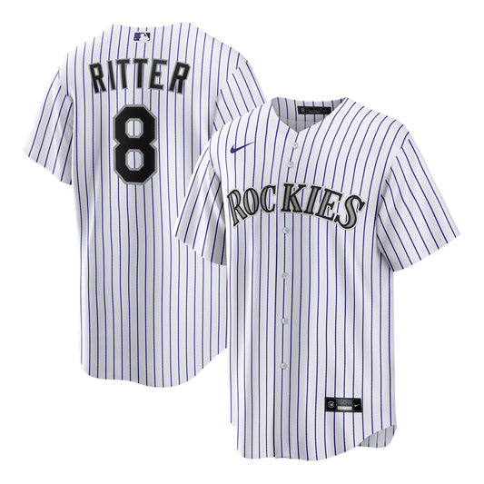 Ryan Ritter Colorado Rockies Home Replica Jersey - White | Stitched Baseball Jersey TJS1583