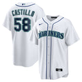 Luis Castillo Seattle Mariners Home Replica Jersey - White | Stitched Baseball Jersey TJS1384