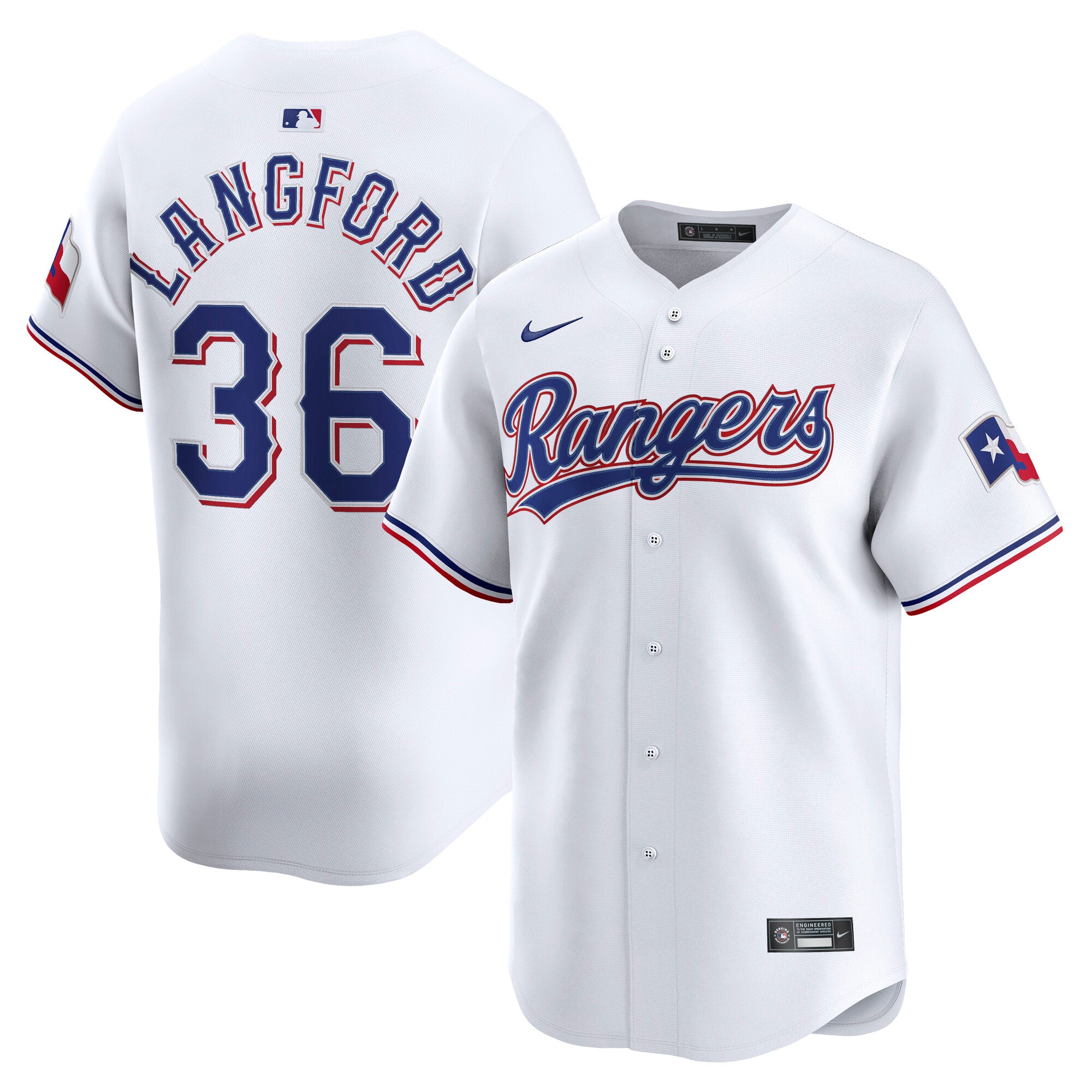 Wyatt Langford Texas Rangers Home Limited Player Jersey - White | Stitched Baseball Jersey TJS1568