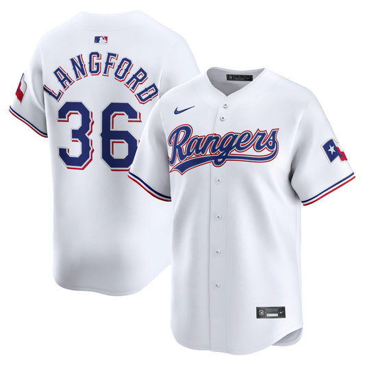 Wyatt Langford Texas Rangers Home Limited Player Jersey - White | Stitched Baseball Jersey TJS1568