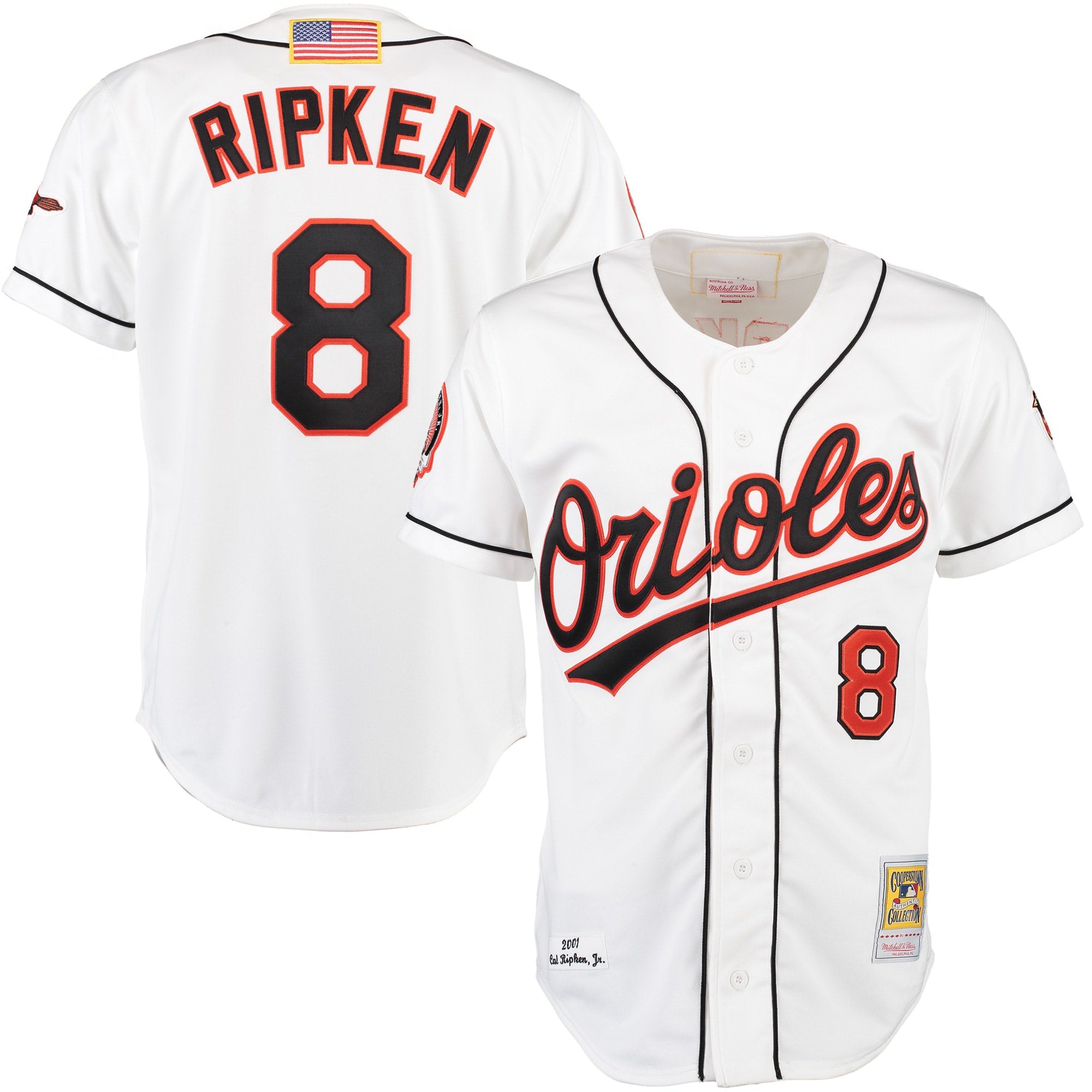 Cal Ripken Baltimore Orioles M & N Home Jersey - White | Stitched Baseball Jersey TJS1349
