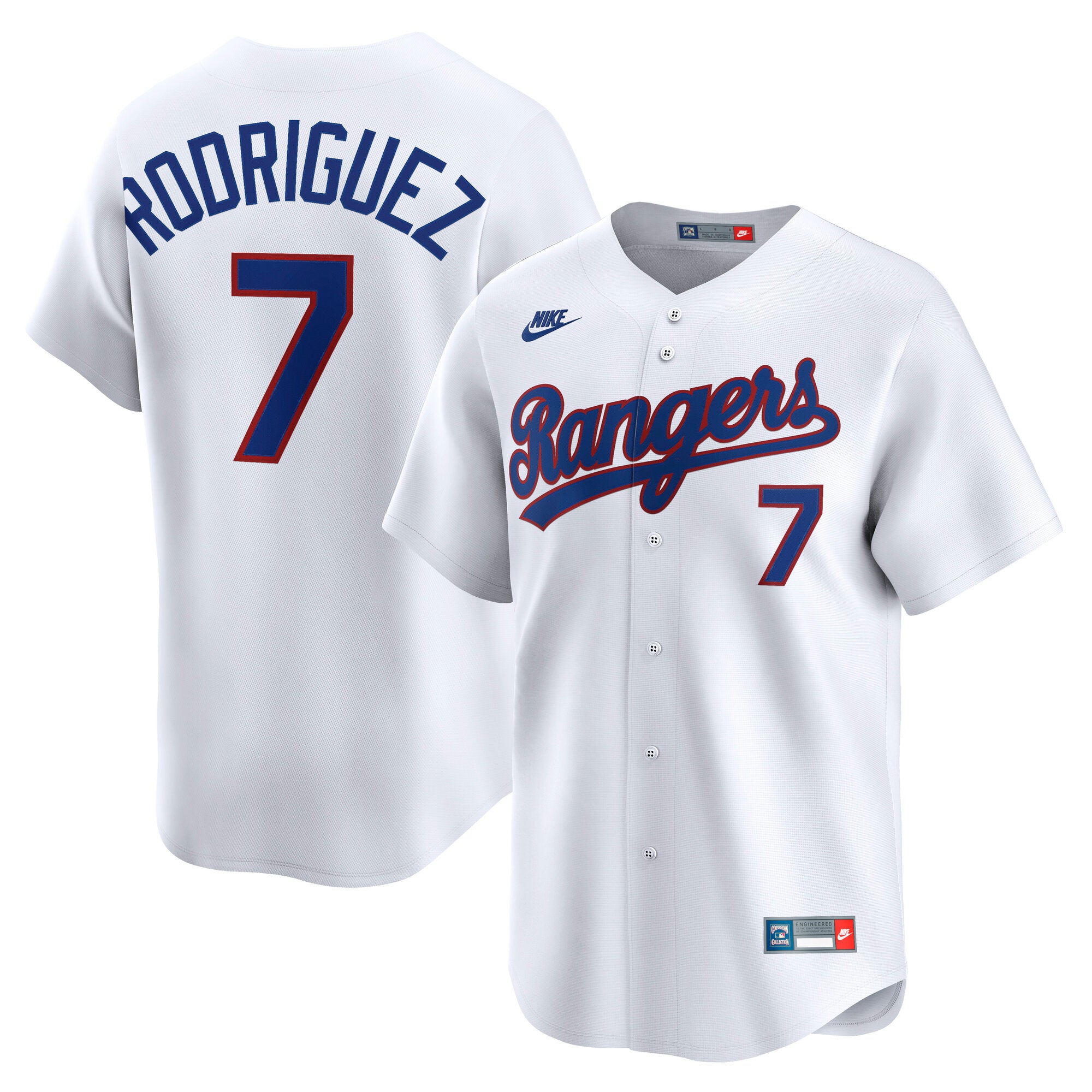 Ivan Rodriguez Texas Rangers Throwback Cooperstown Collection Limited Jersey - White | Stitched Baseball Jersey TJS1306