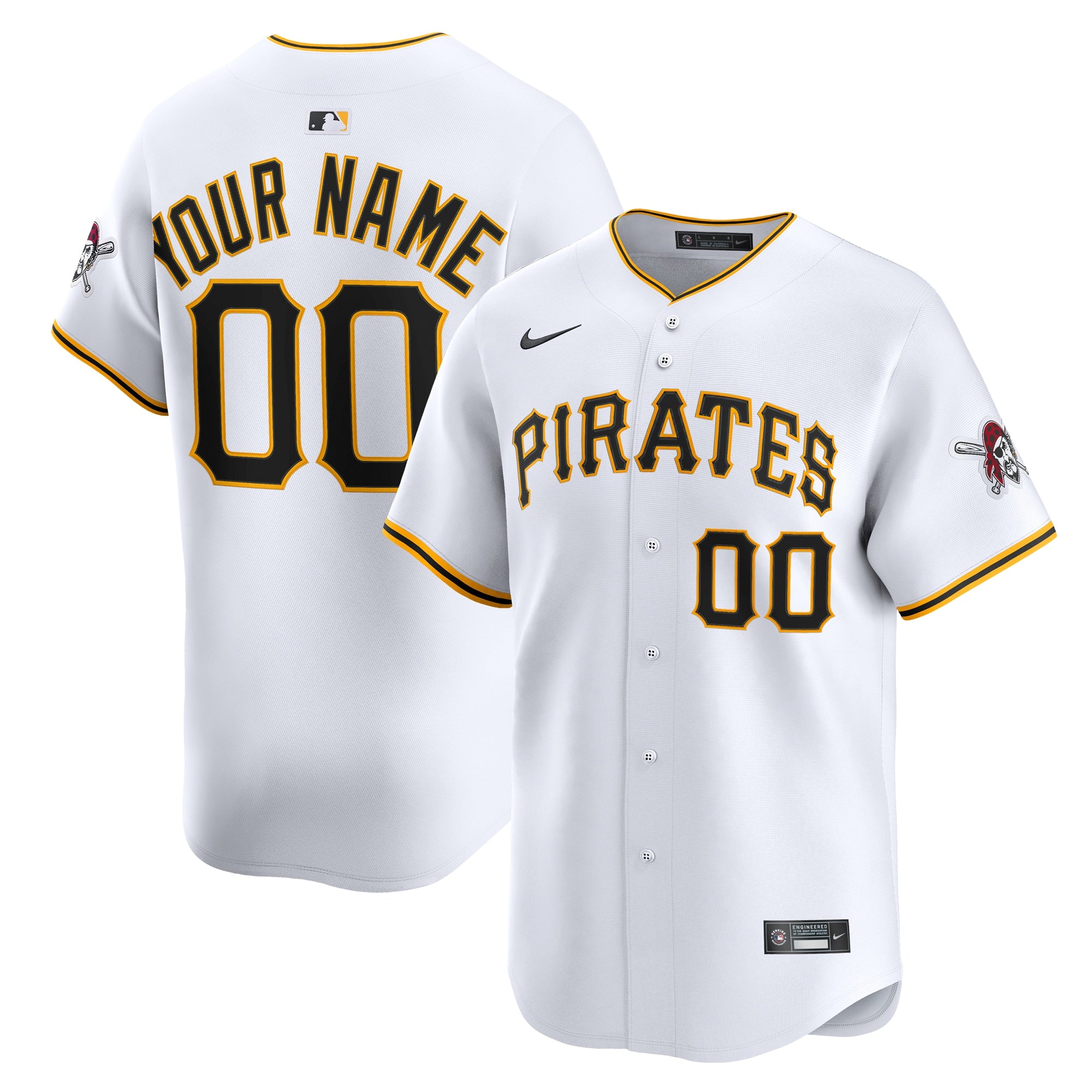 Pittsburgh Pirates Home Limited Custom Jersey - White | Stitched Baseball Jersey TJS1419