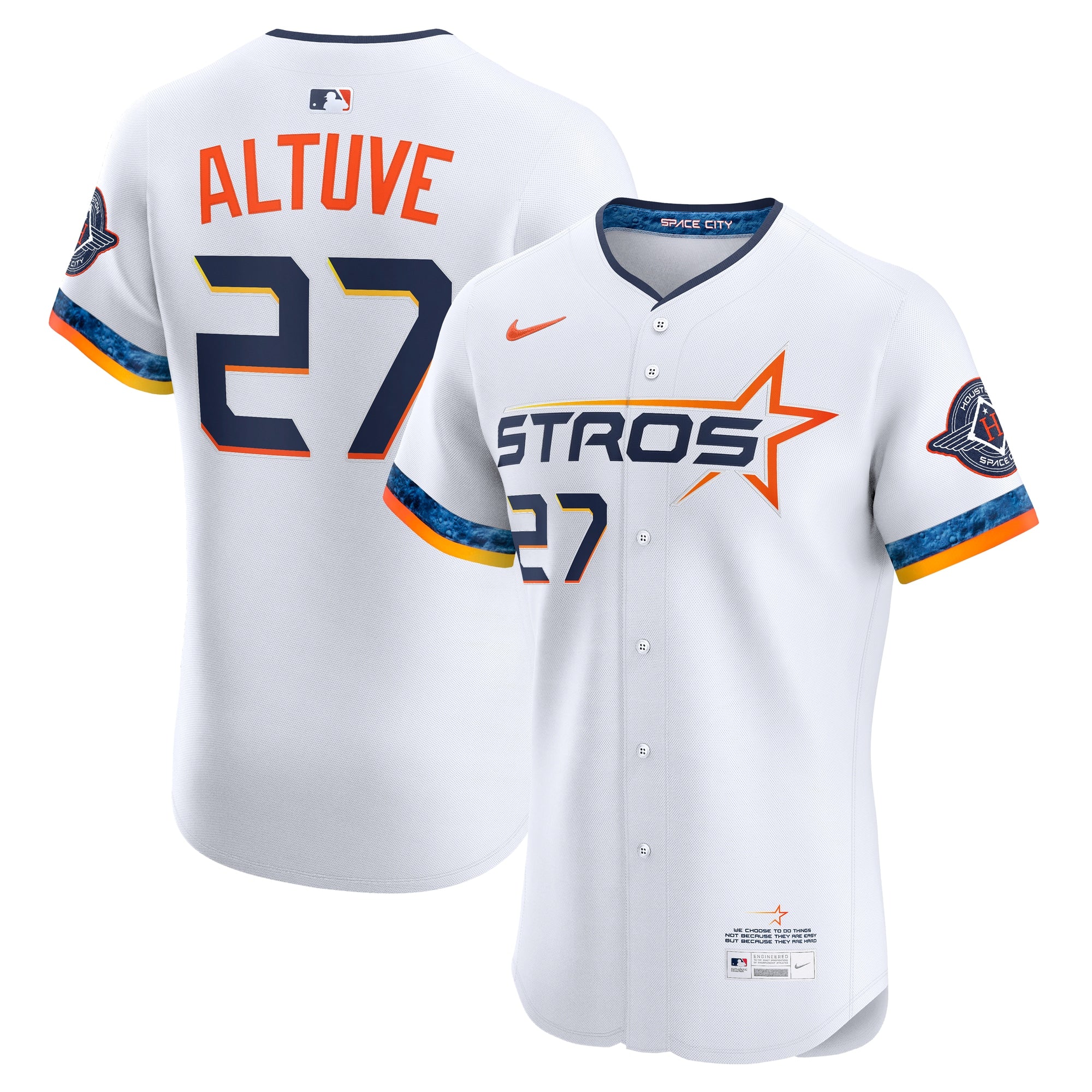 Jose Altuve Houston Astros 2025 City Connect Elite Player Jersey - White | Stitched Baseball Jersey TJS1332