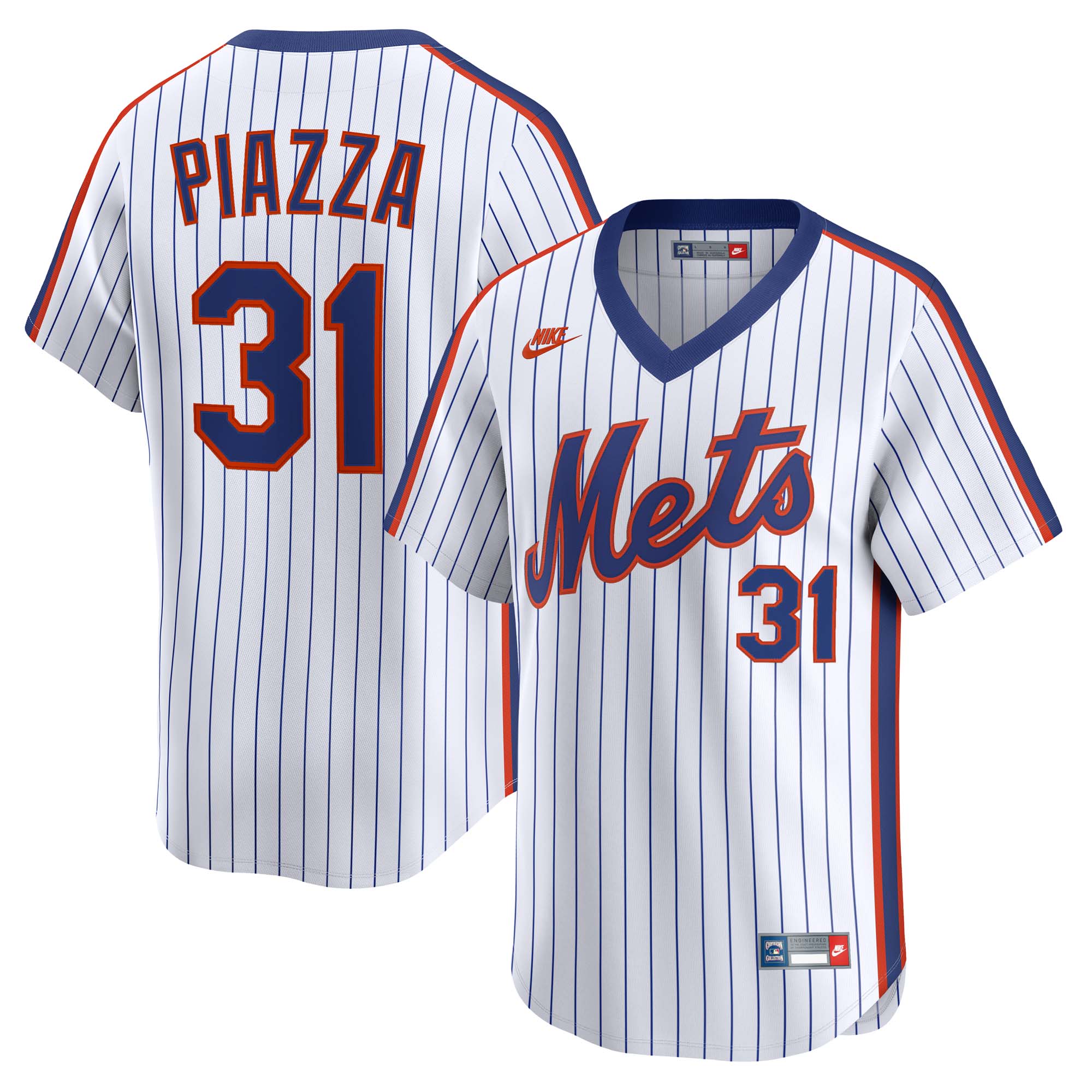 Mike Piazza New York Mets Throwback Cooperstown Collection Limited Jersey - White | Stitched Baseball Jersey TJS1435
