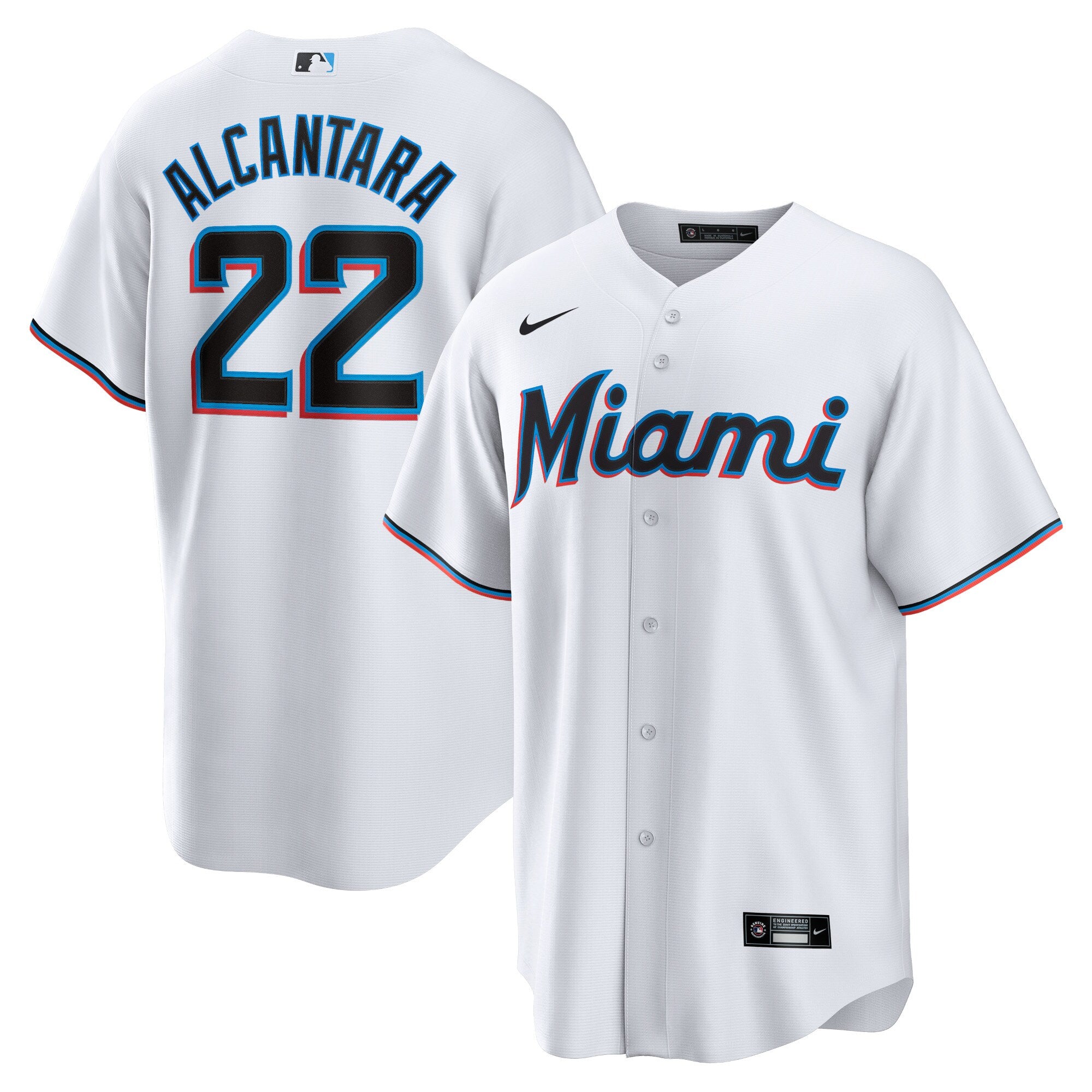 Sandy Alcantara Miami Marlins Replica Player Jersey - White | Stitched Baseball Jersey TJS1570