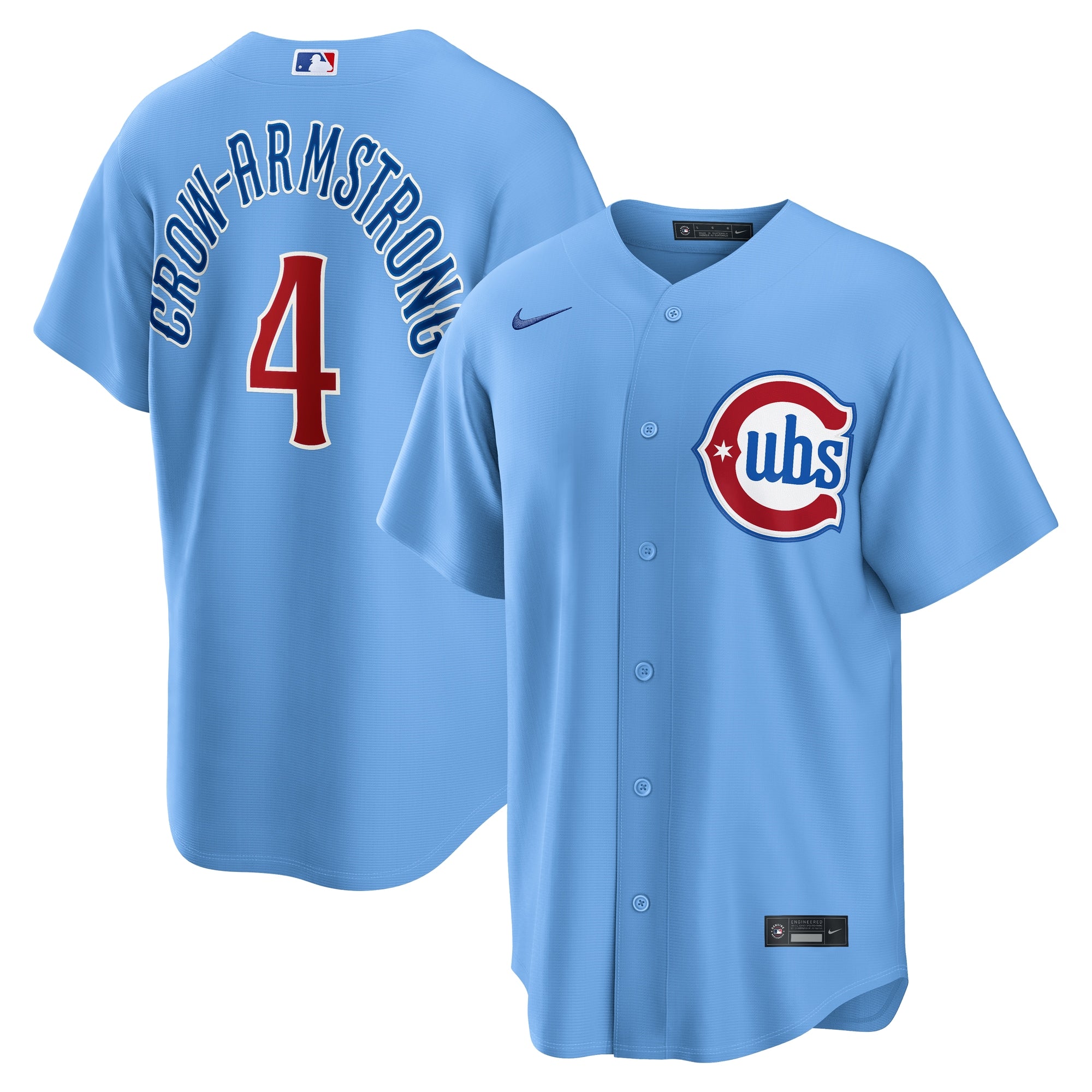 Pete Crow-Armstrong Chicago Cubs Alternate Replica Jersey - Light Blue | Stitched Baseball Jersey TJS1517