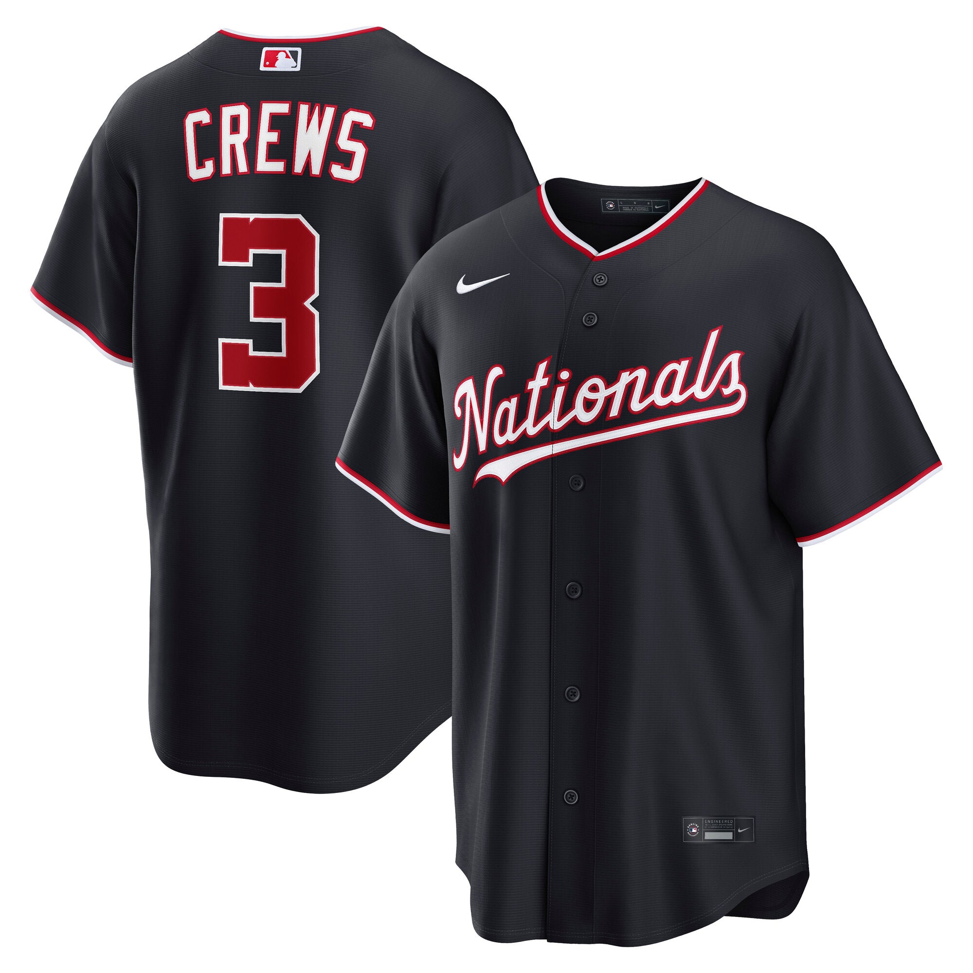 Dylan Crews Washington Nationals Alternate Replica Jersey - Navy | Stitched Baseball Jersey TJS1456