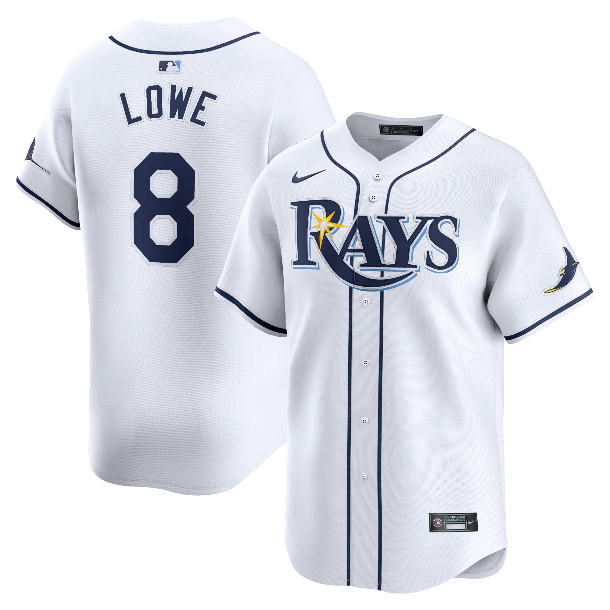 Brandon Lowe Tampa Bay Rays Home Limited Player Jersey - White | Stitched Baseball Jersey TJS1594
