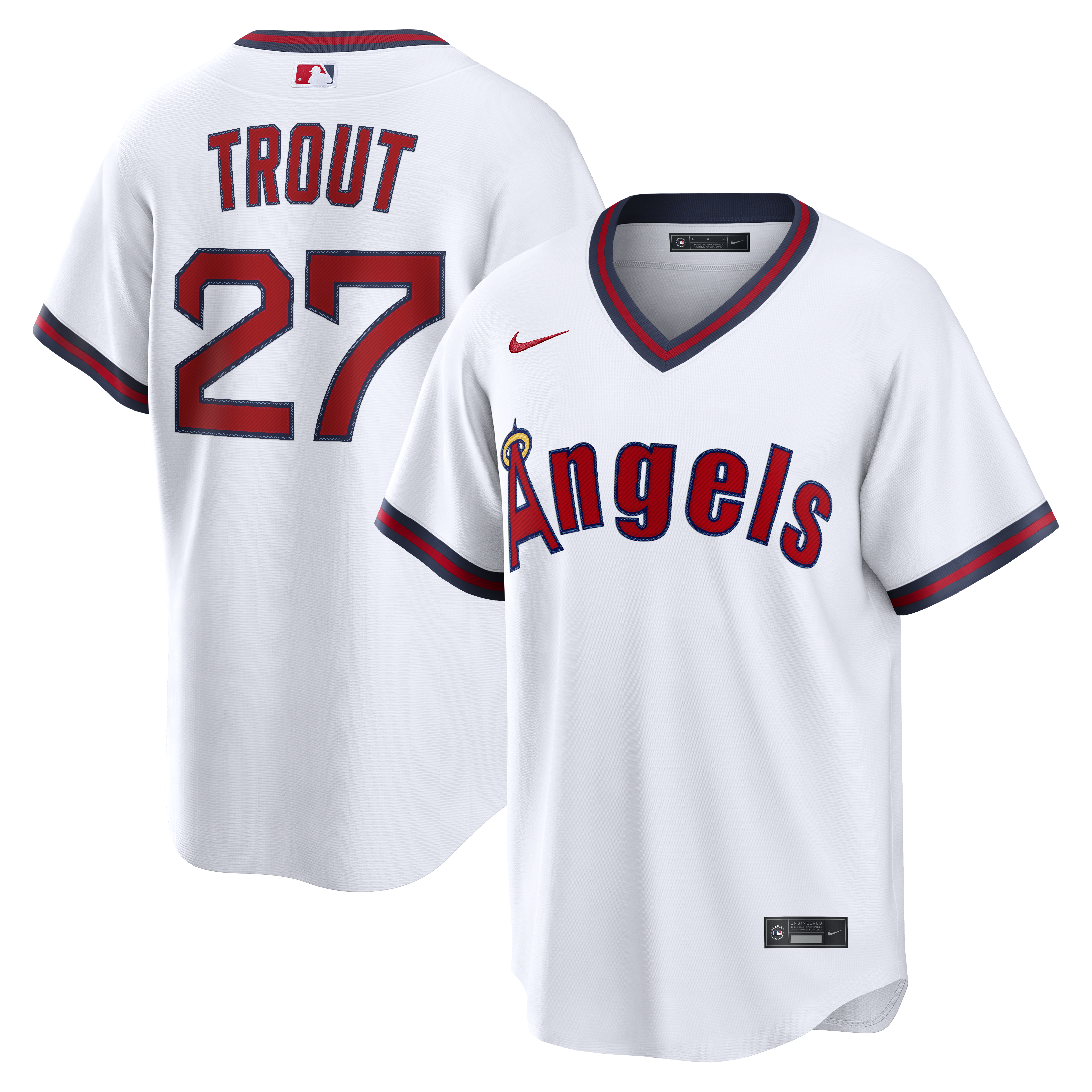 Mike Trout Los Angeles Angels Alternate Replica Jersey - White | Stitched Baseball Jersey TJS1582