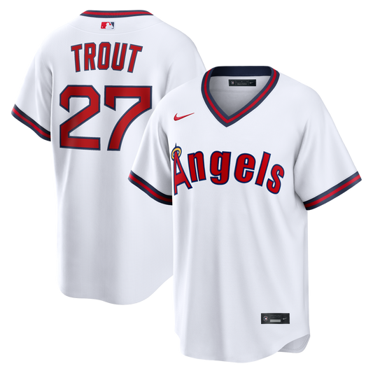 Mike Trout Los Angeles Angels Alternate Replica Jersey - White | Stitched Baseball Jersey TJS1582