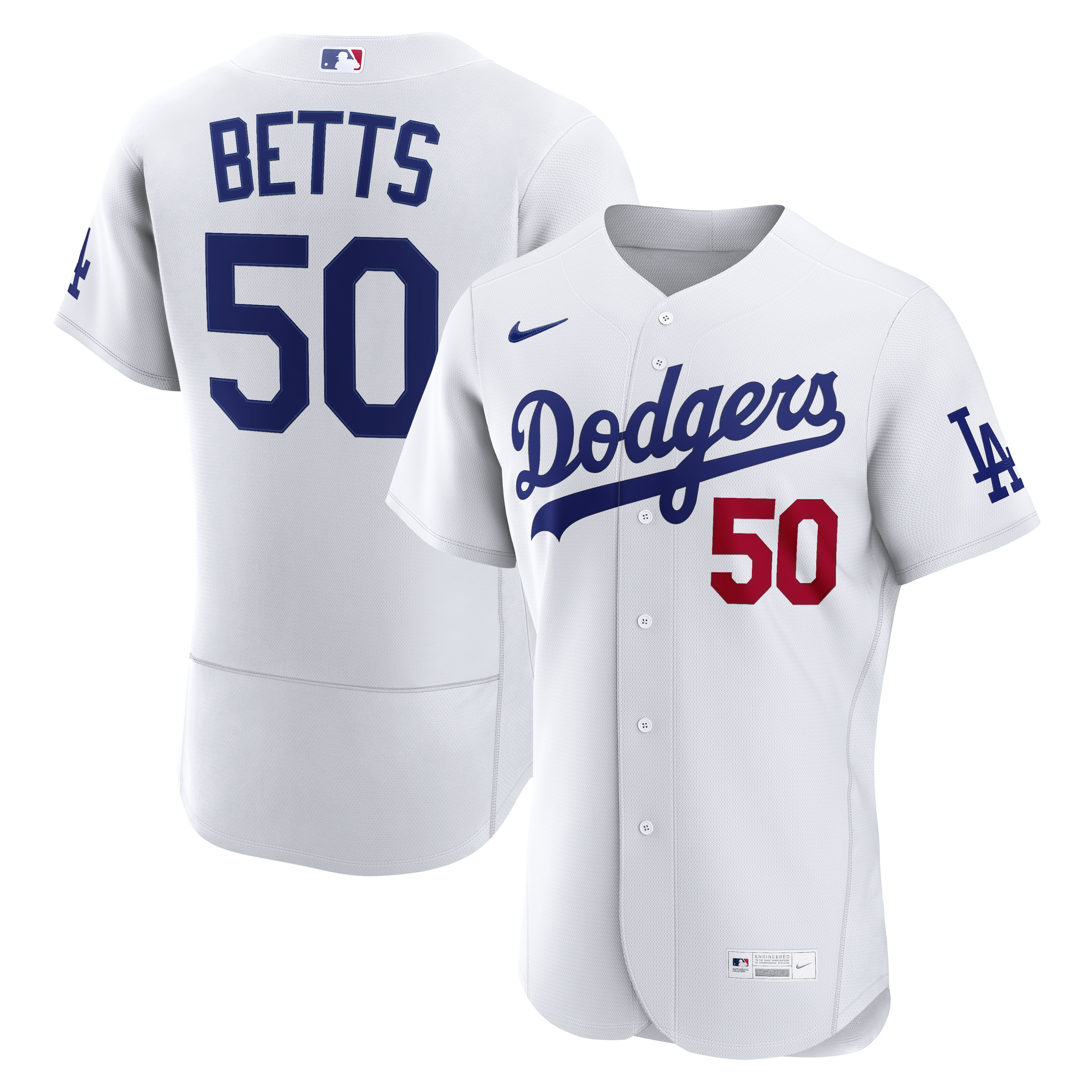 Mookie Betts Los Angeles Dodgers Home Jersey - White | Stitched Baseball Jersey TJS1579