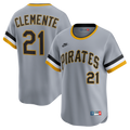 Roberto Clemente Pittsburgh Pirates Throwback Cooperstown Collection Limited Jersey - Gray | Stitched Baseball Jersey TJS1354