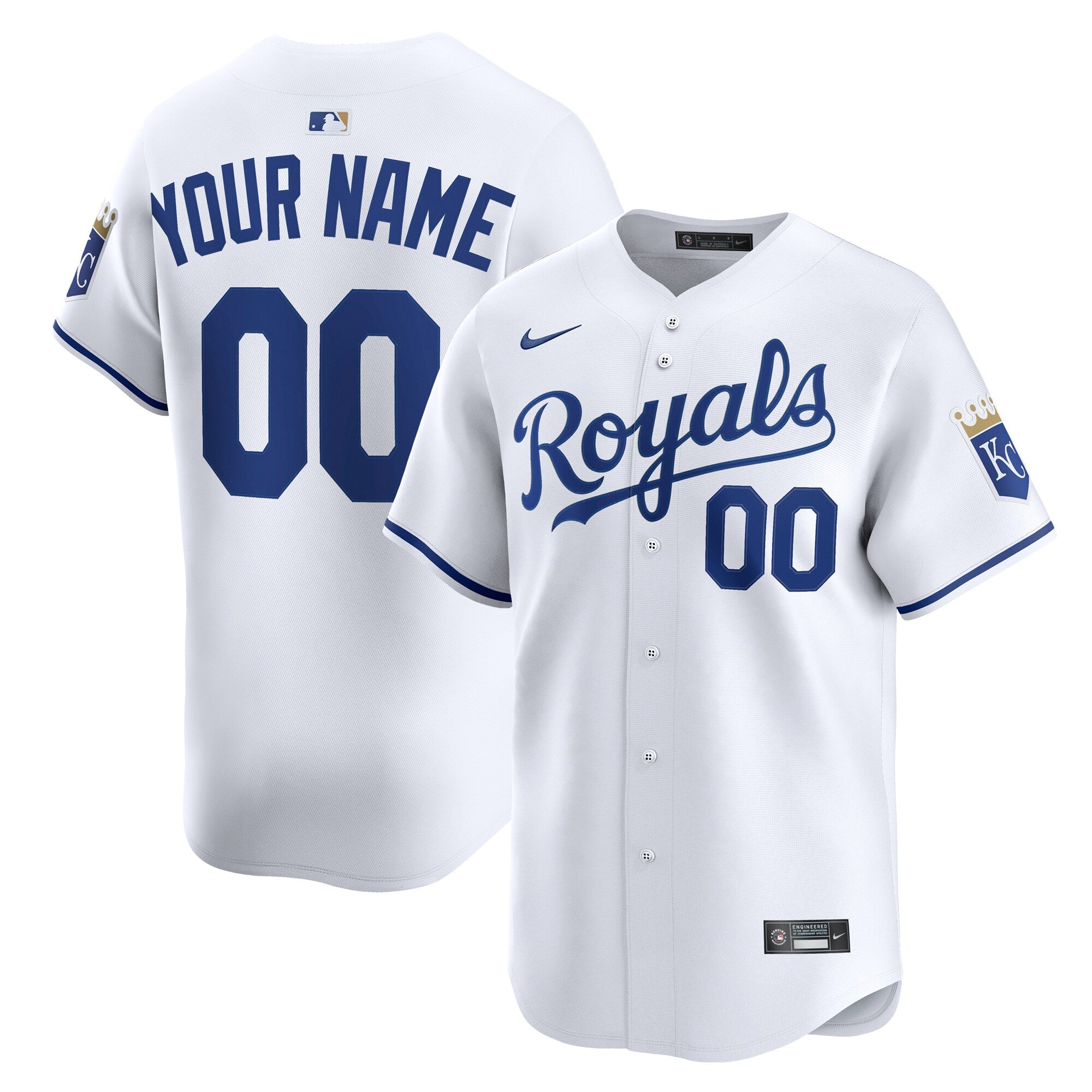 Kansas City Royals Home Limited Custom Jersey - White | Stitched Baseball Jersey TJS1336