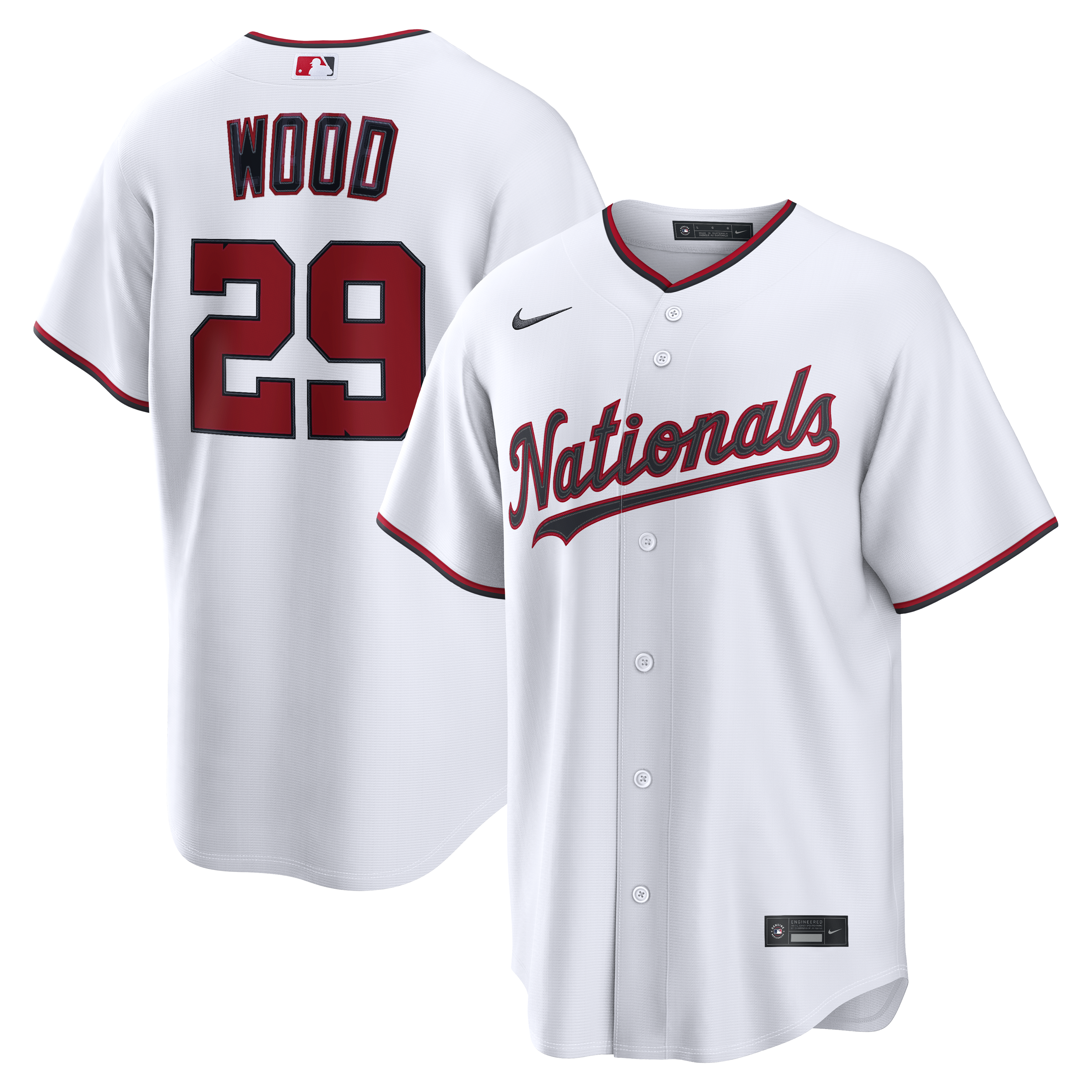 James Wood Washington Nationals Home Replica Jersey - White | Stitched Baseball Jersey TJS1412