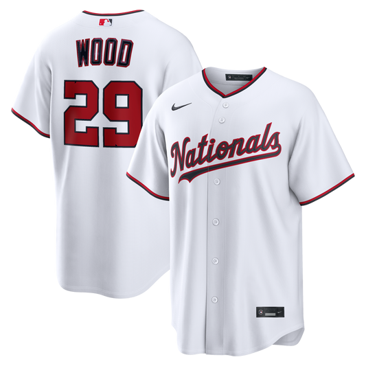 James Wood Washington Nationals Home Replica Jersey - White | Stitched Baseball Jersey TJS1412