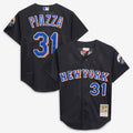 Mike Piazza New York Mets M & N Cooperstown Collection 2000 Batting Practice Jersey - Black | Stitched Baseball Jersey TJS1322
