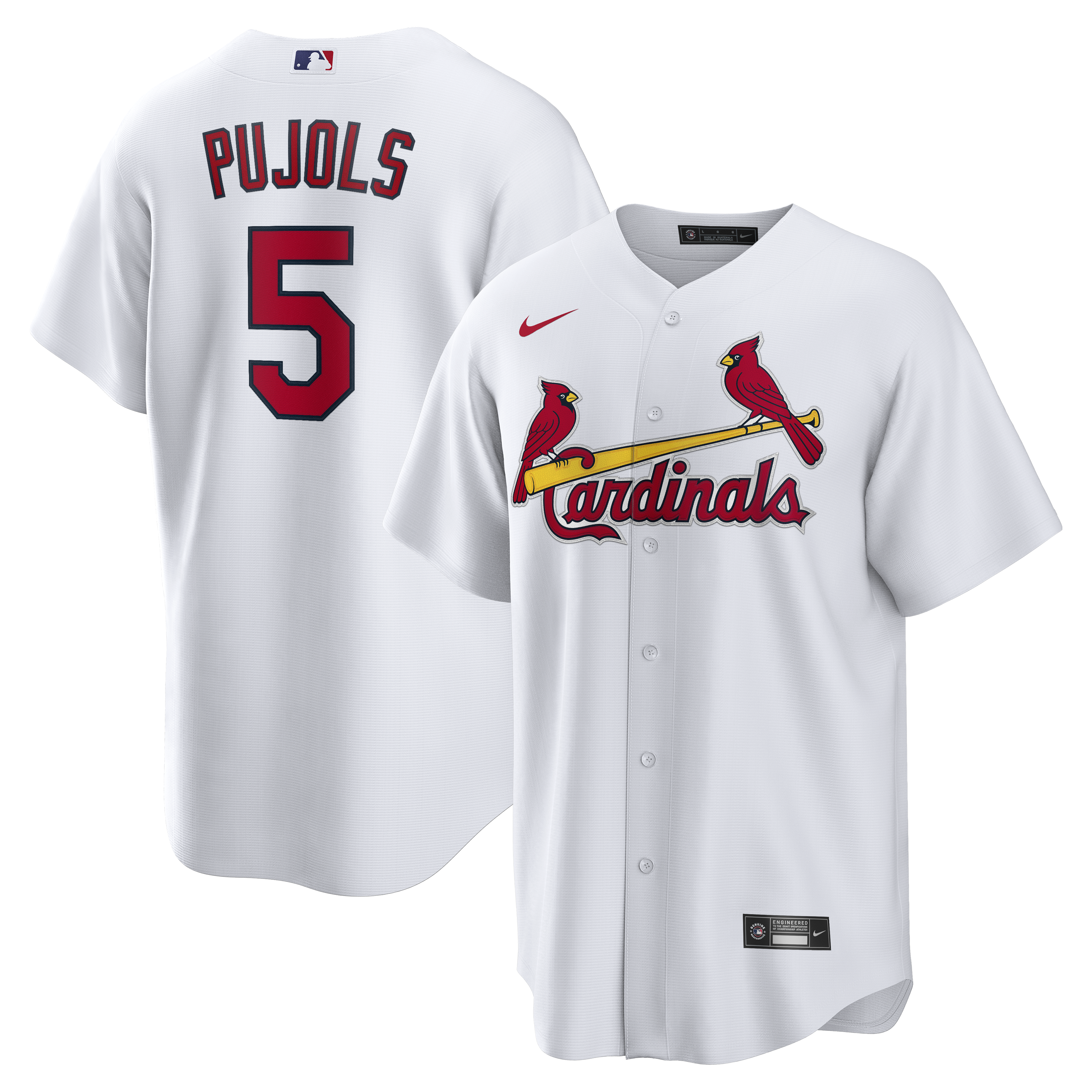 Albert Pujols St. Louis Cardinals Home Retired Player Replica Jersey - White | Stitched Baseball Jersey TJS1376