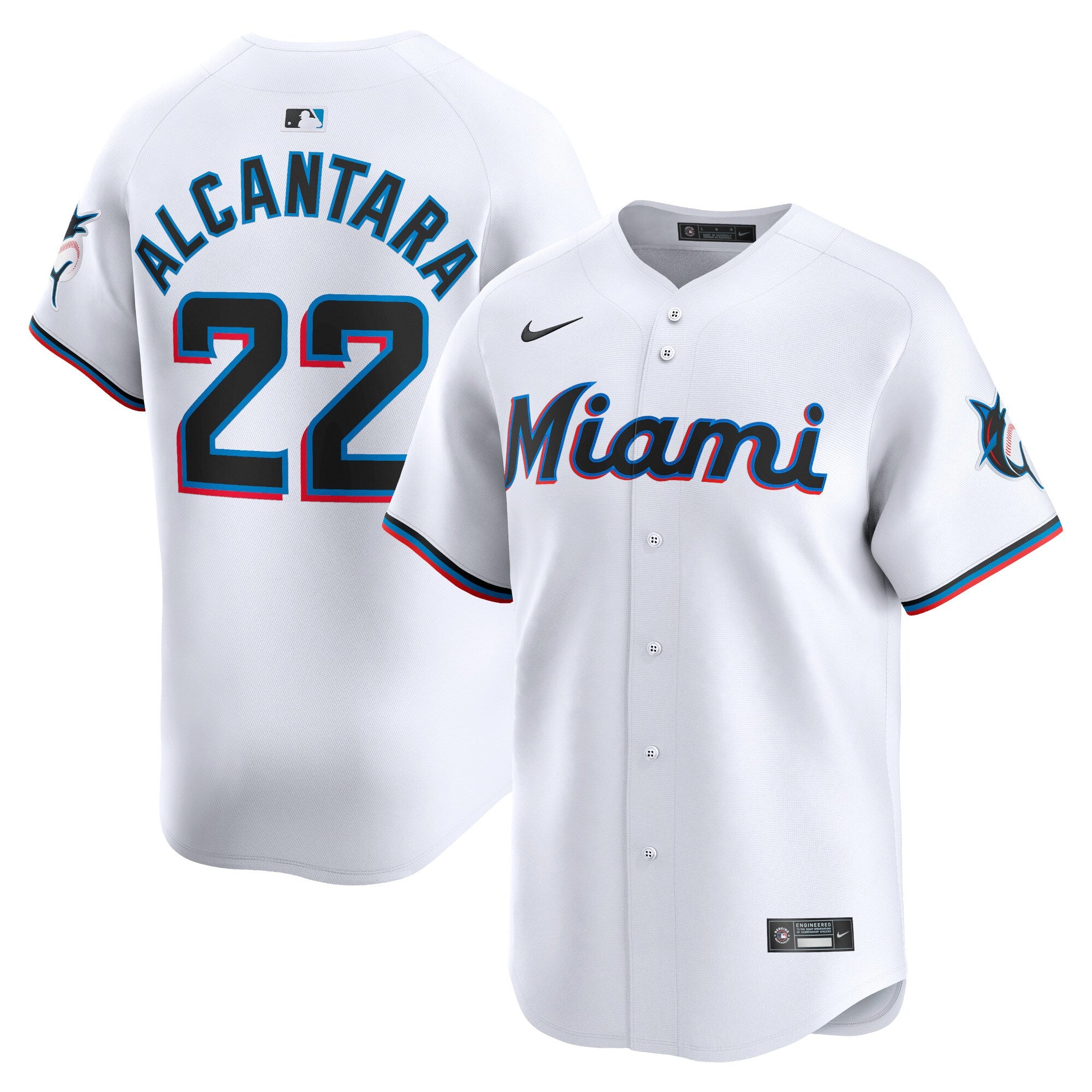 Sandy Alcantara Miami Marlins Home Limited Player Jersey - White | Stitched Baseball Jersey TJS1557