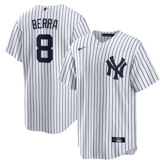 Yogi Berra New York Yankees Home Retired Player Replica Jersey - White | Stitched Baseball Jersey TJS1516