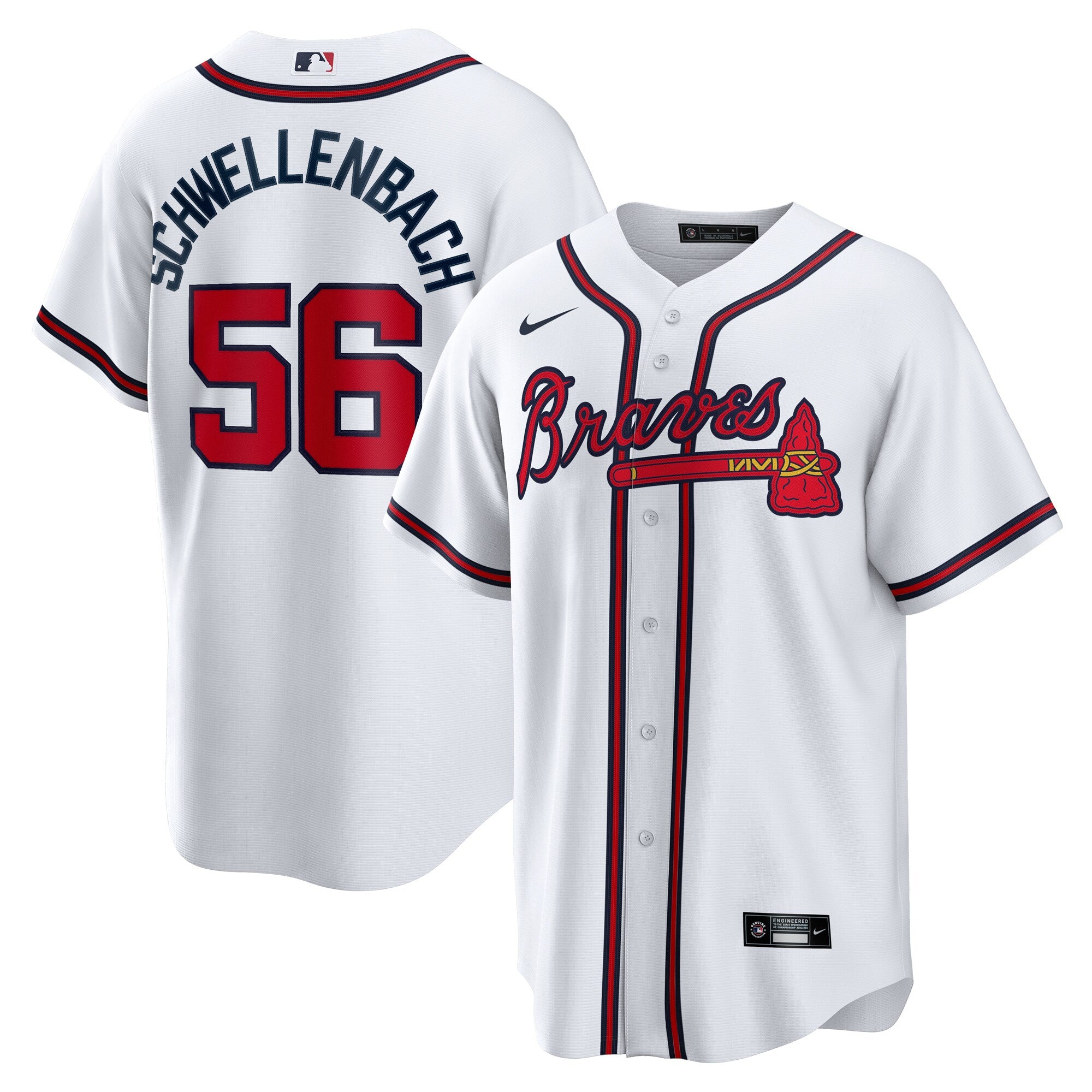 Spencer Schwellenbach Atlanta Braves Home Replica Jersey - White | Stitched Baseball Jersey TJS1500