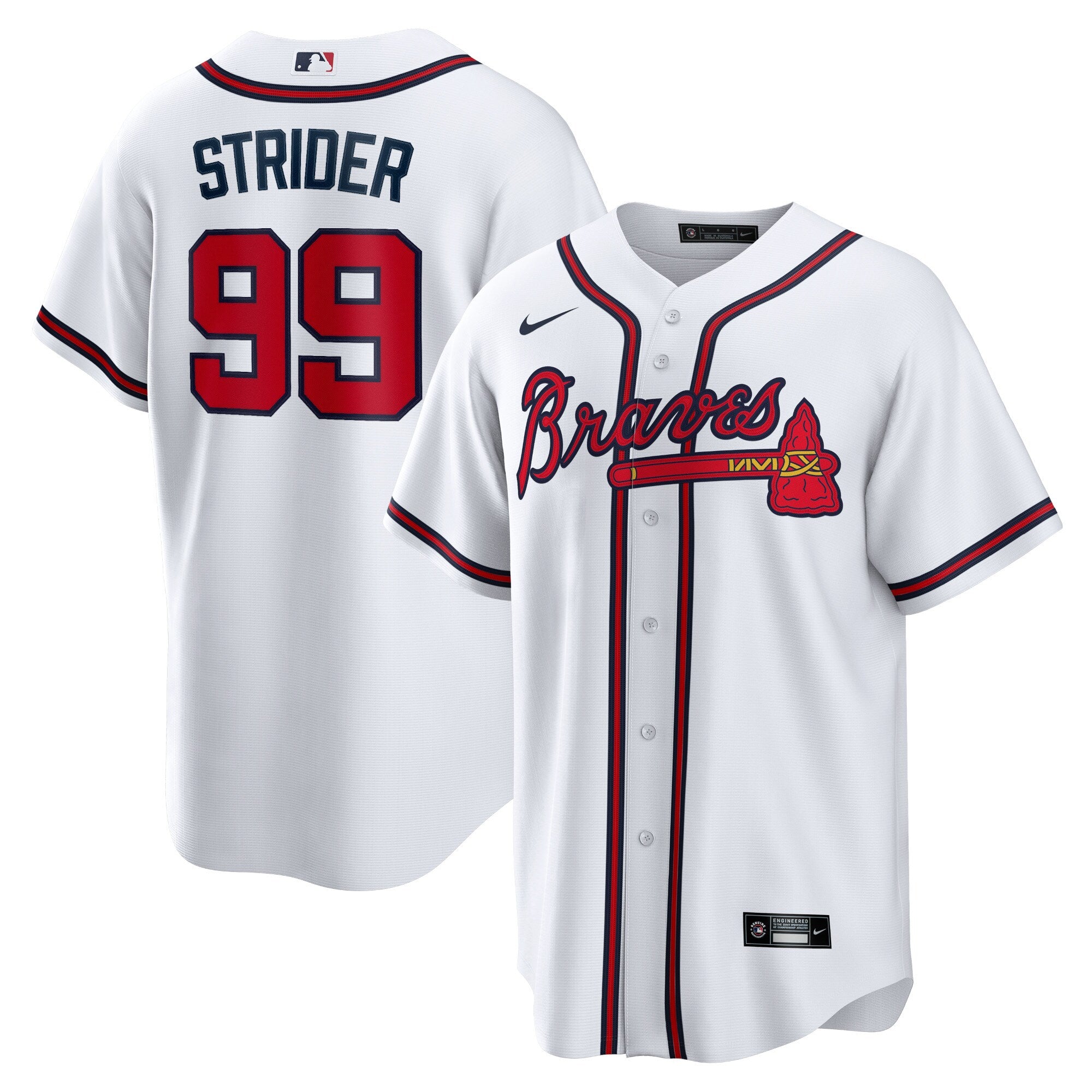 Spencer Strider Atlanta Braves Replica Player Jersey - White | Stitched Baseball Jersey TJS1315
