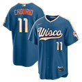 Jackson Chourio Milwaukee Brewers 2026 City Connect Stadium Jersey - Mineral Blue | Stitched Baseball Jersey TJS1559