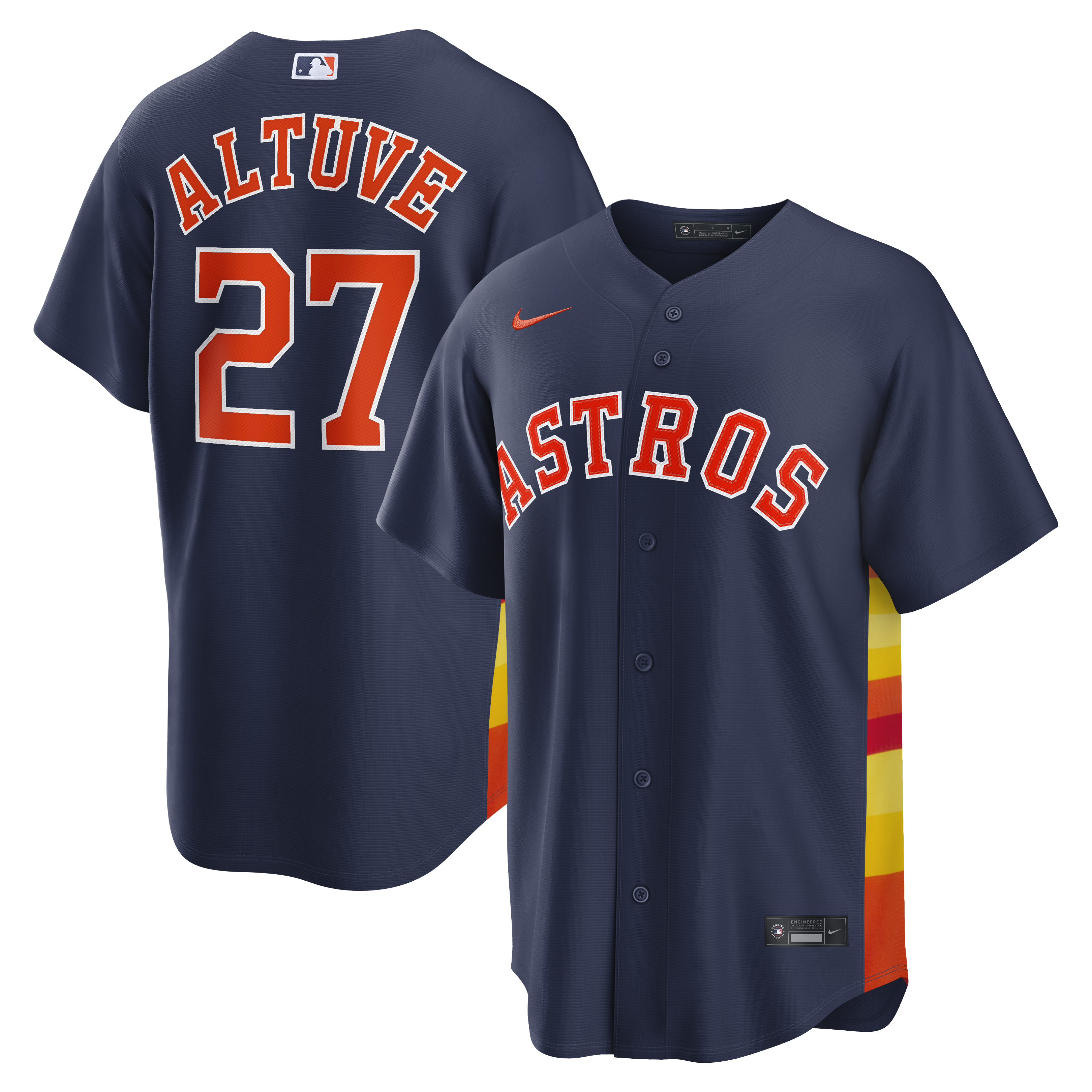 Jose Altuve Houston Astros Alternate 2 Replica Jersey - Navy | Stitched Baseball Jersey TJS1490