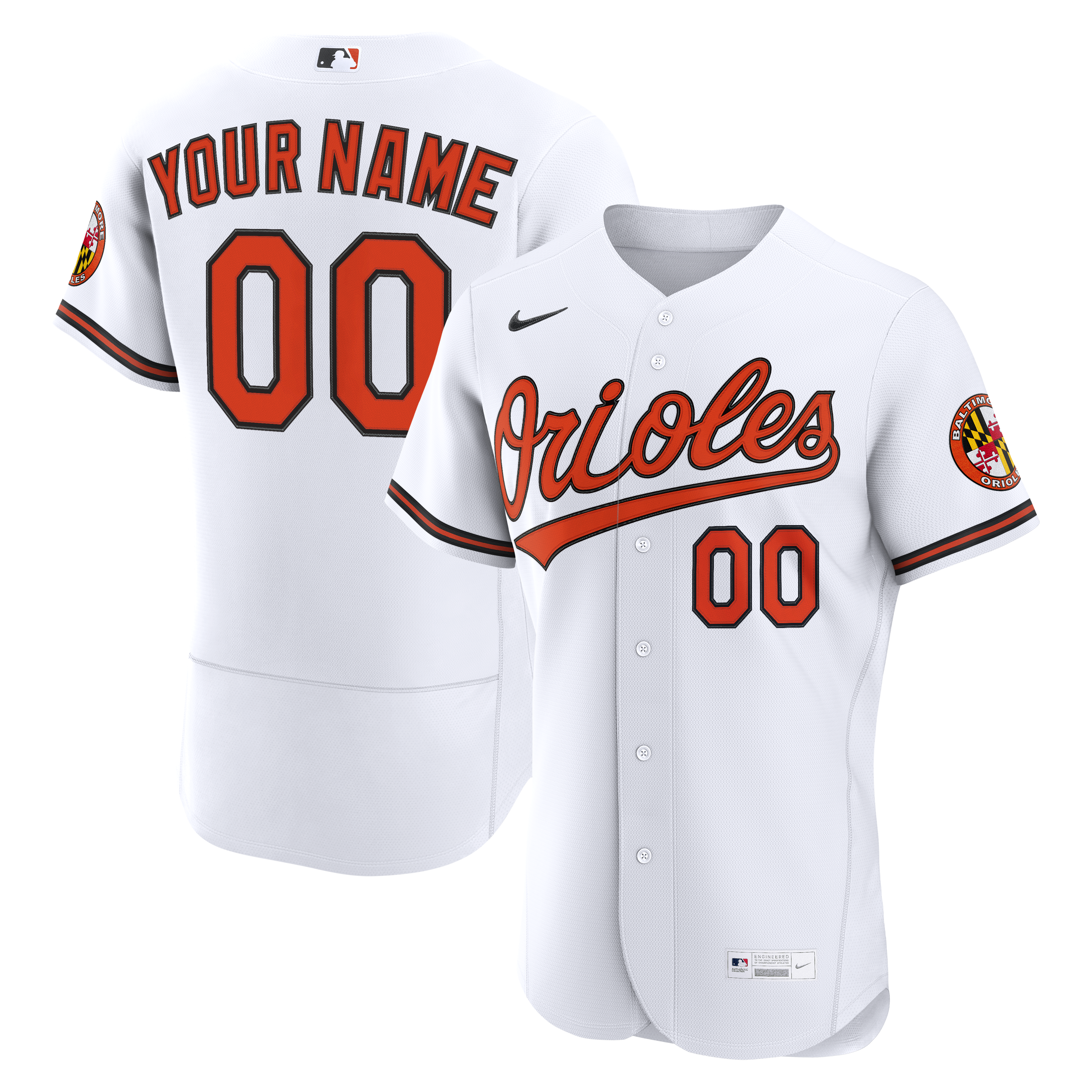Baltimore Orioles Home Custom Jersey - White | Stitched Baseball Jersey TJS1475