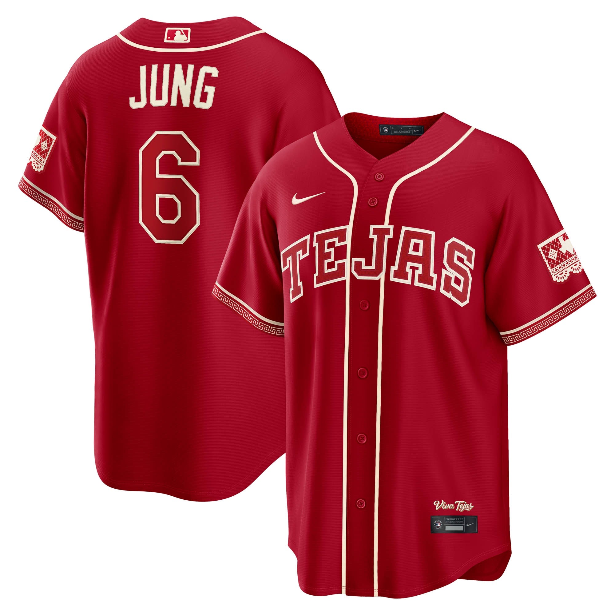 Josh Jung Texas Rangers 2026 City Connect Stadium Jersey - Red | Stitched Baseball Jersey TJS1457