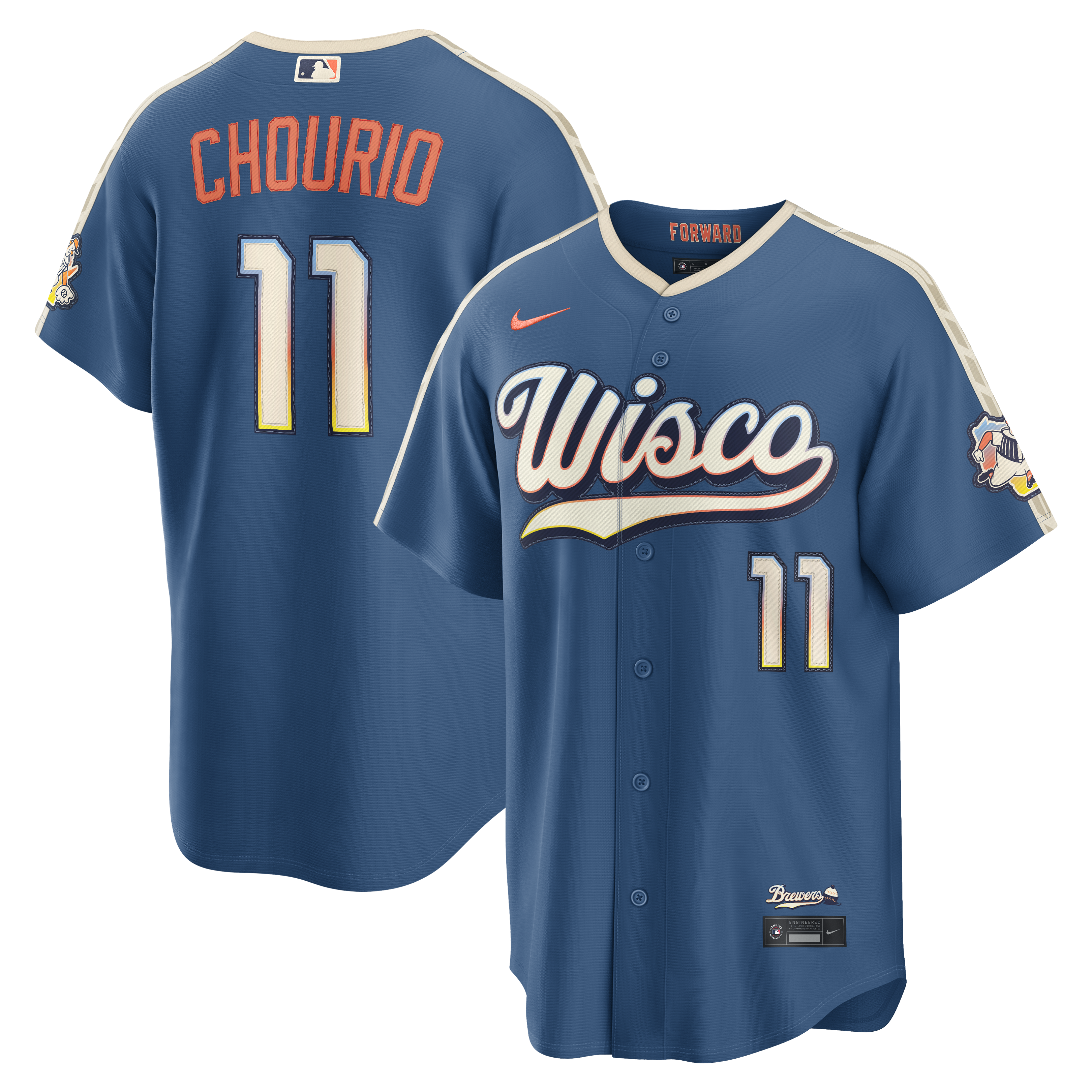 Jackson Chourio Milwaukee Brewers 2026 City Connect Stadium Jersey - Mineral Blue | Stitched Baseball Jersey TJS1390