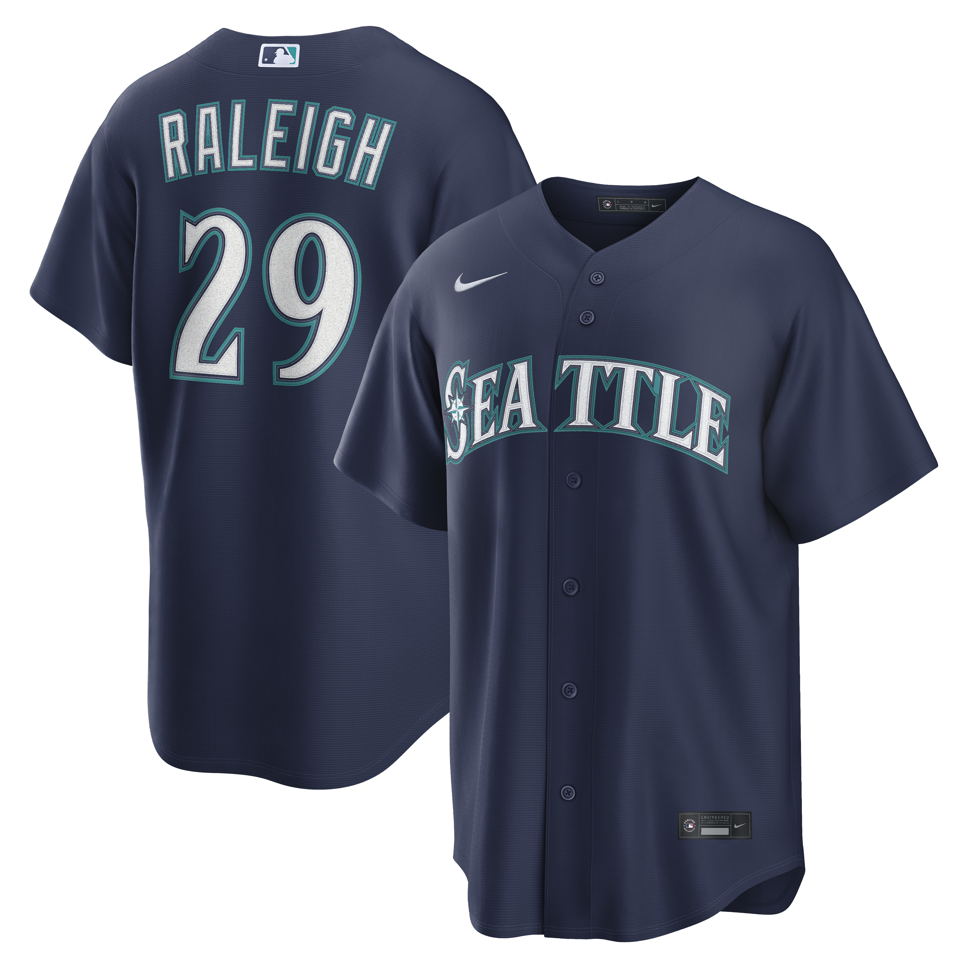 Cal Raleigh Seattle Mariners Road Replica Jersey - Navy | Stitched Baseball Jersey TJS1348