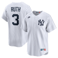 Babe Ruth New York Yankees Throwback Cooperstown Collection Limited Jersey - White | Stitched Baseball Jersey TJS1375